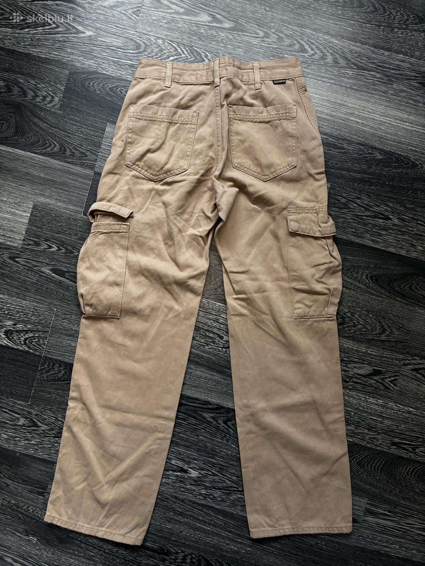 Pull&bear smėlio / chaki spalvos cargo kelnės