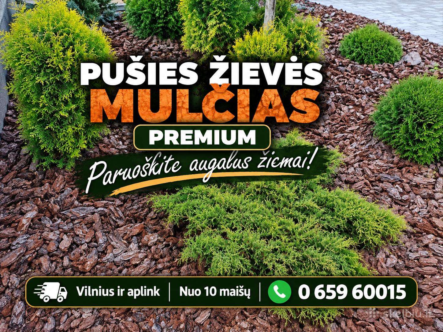 Pušies mulčias - akcija! Visos frakcijos po 5,50€