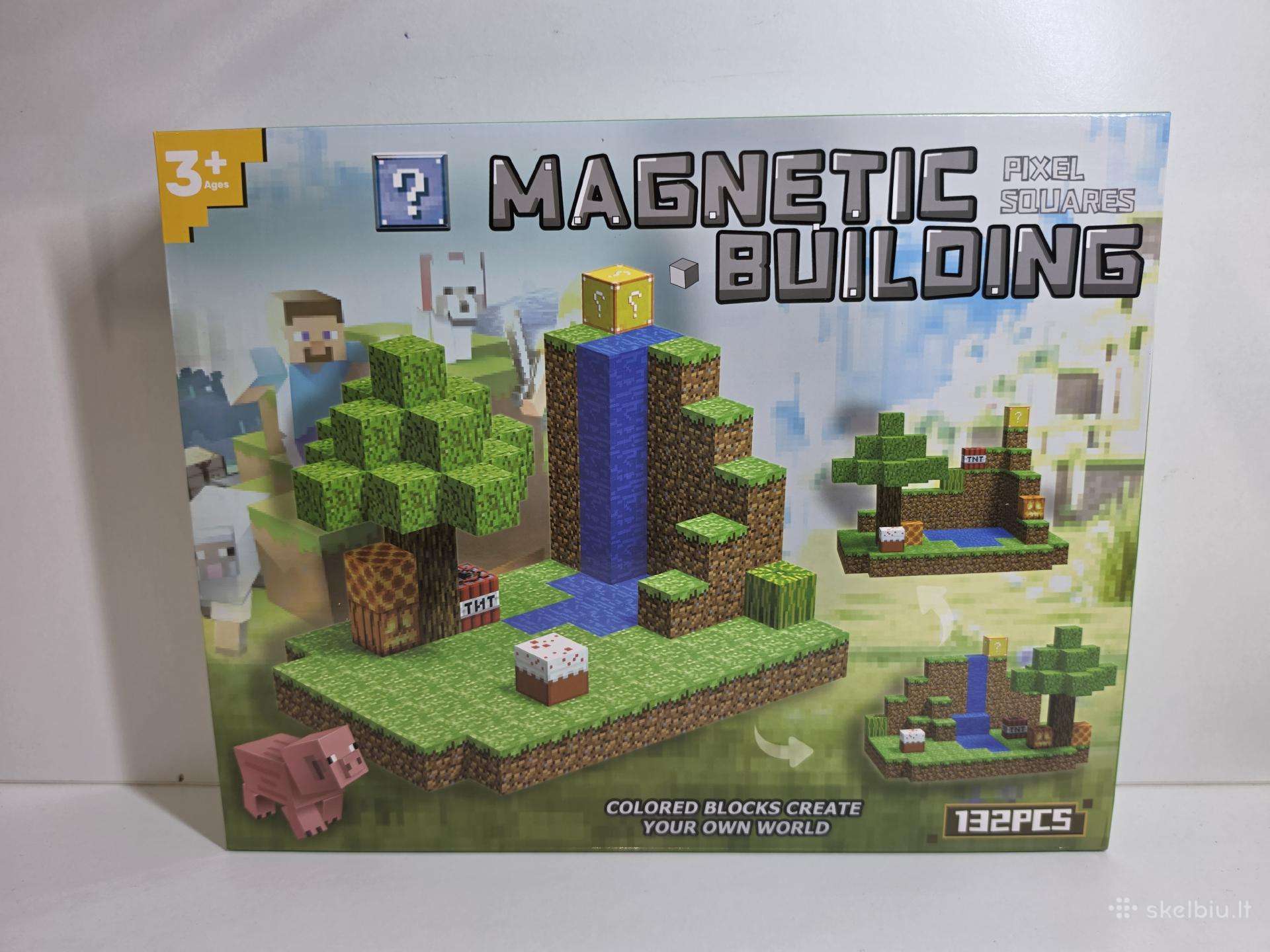 Magnetinės kaladėlės Pixel Squares, 132 detalės