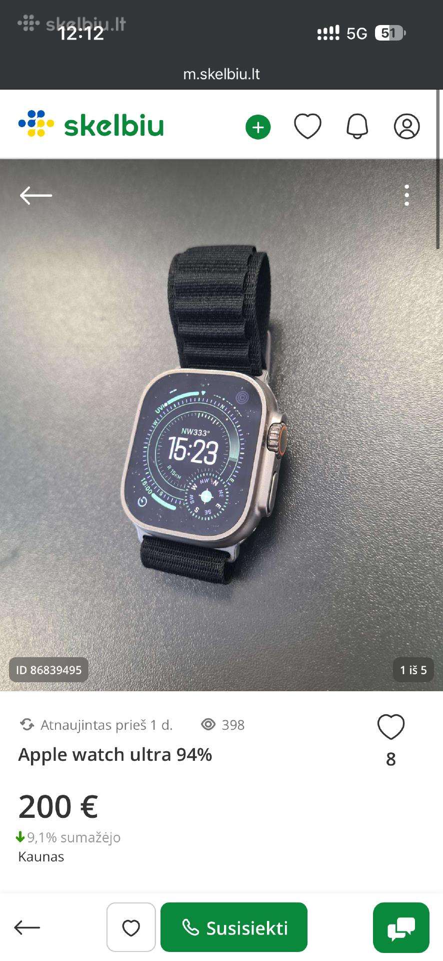 Noriu nusipirkti Apple Watch Ultra