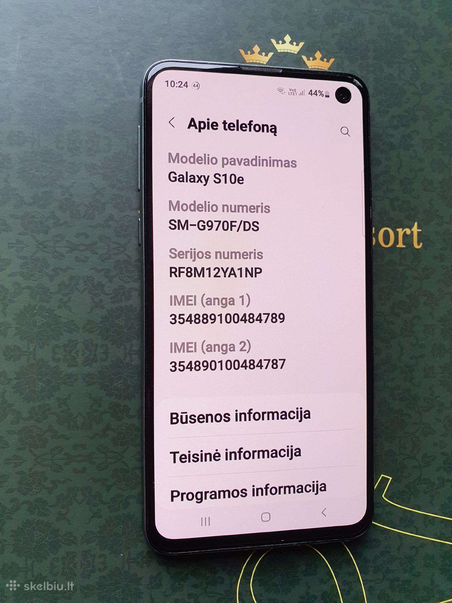 Samsung s10e 128/6, geros būklės