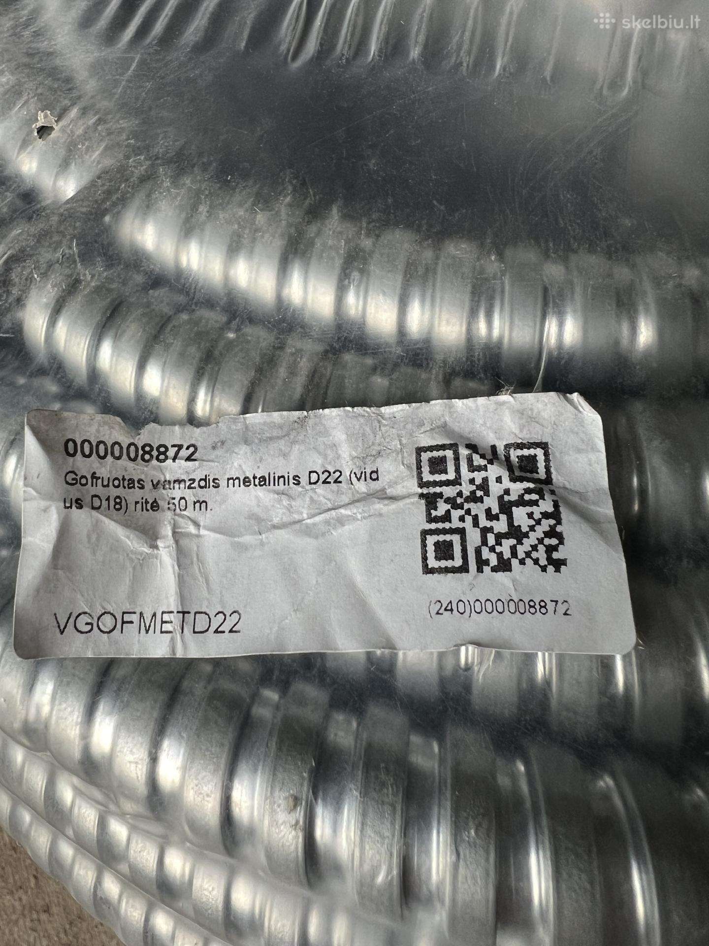 Gofruotas metalinis vamzdis D22 (ritė 50m)