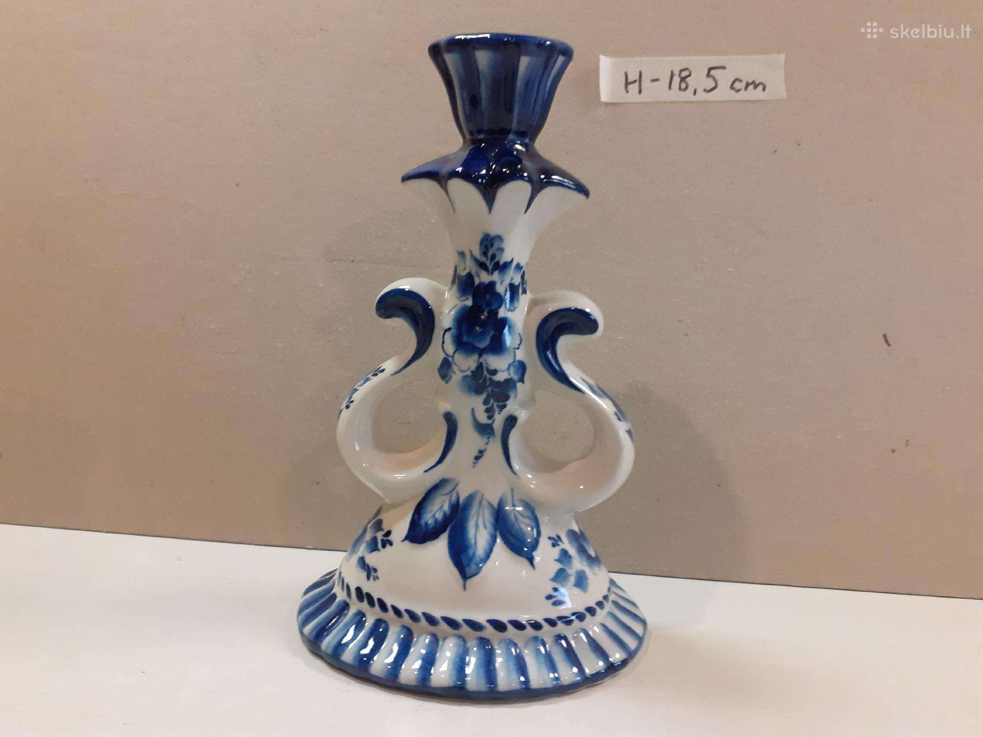 Gželio porcelianinė žvakidė H-18,5cm