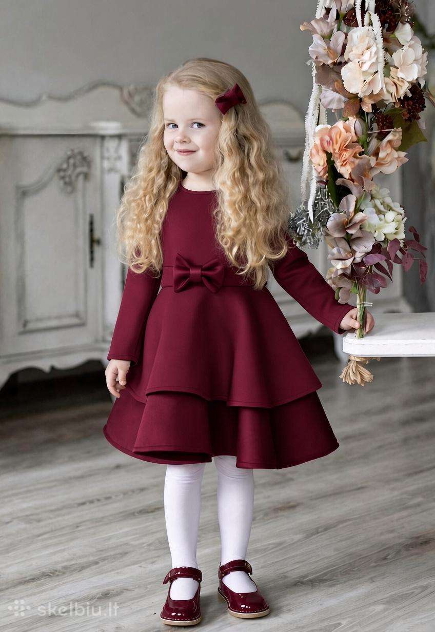 Šventinė neopreno suknelė Adelina bordo