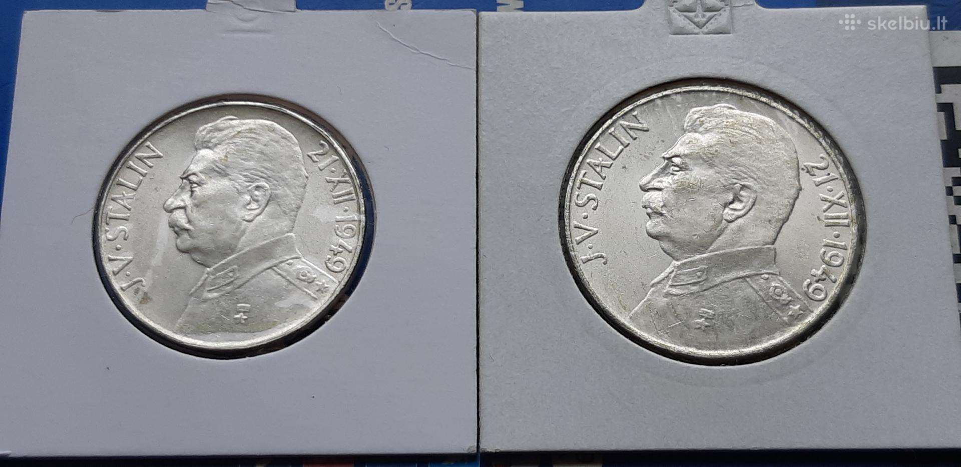 Čekoslovakija kronos sidabras Stalinas 1949