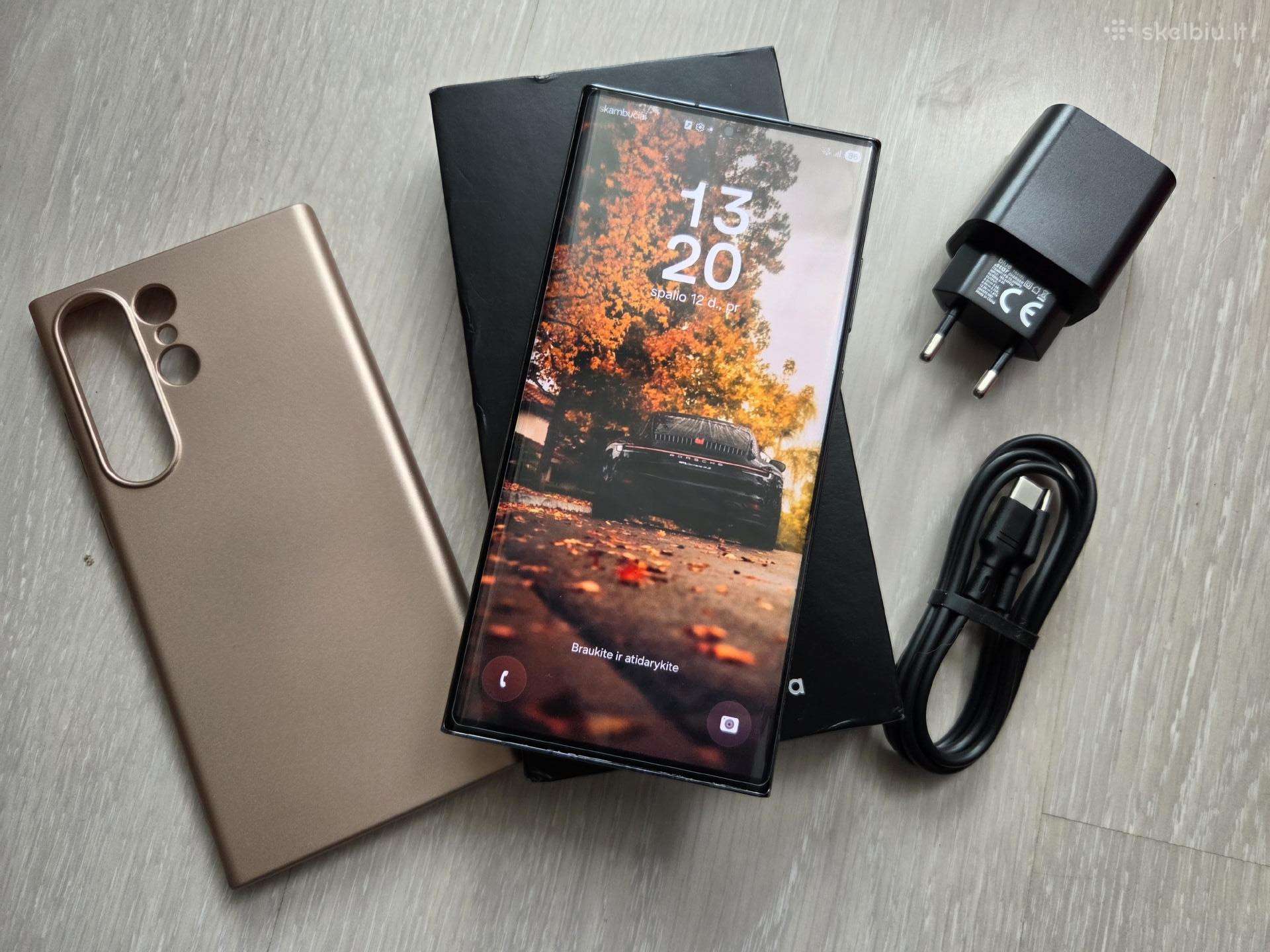 Samsung S23 Ultra 256gb, pilnas komplektas