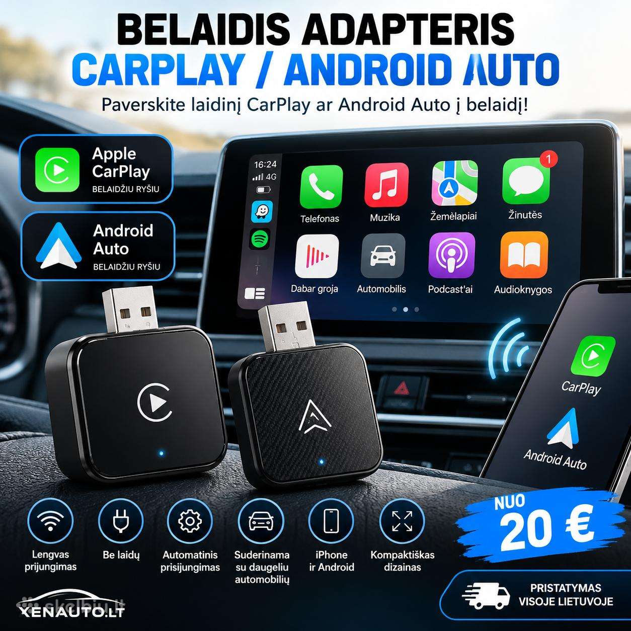 Belaidis Carplay / Android Auto Adapteris