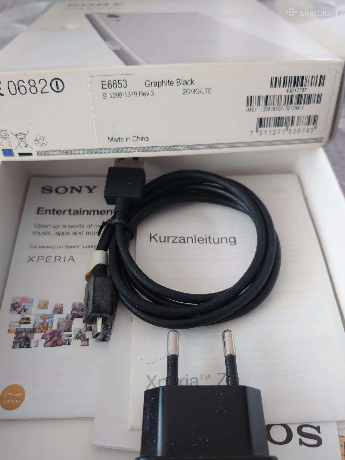 Sony-z5-+z-5 darbo modelis, komplektas+odinis dėkl