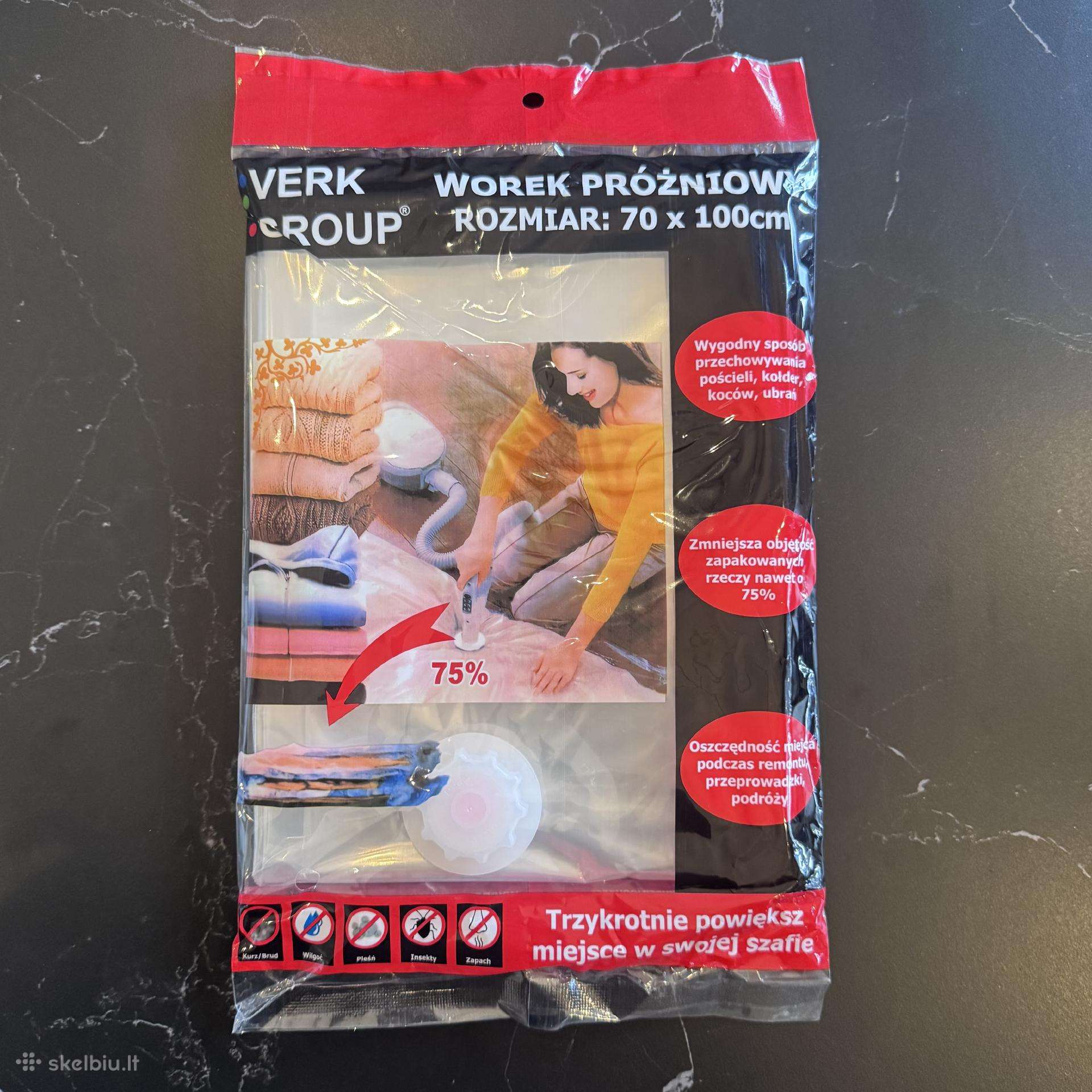 Vakuuminiai maišai -75% tūrio 5vnt/5€