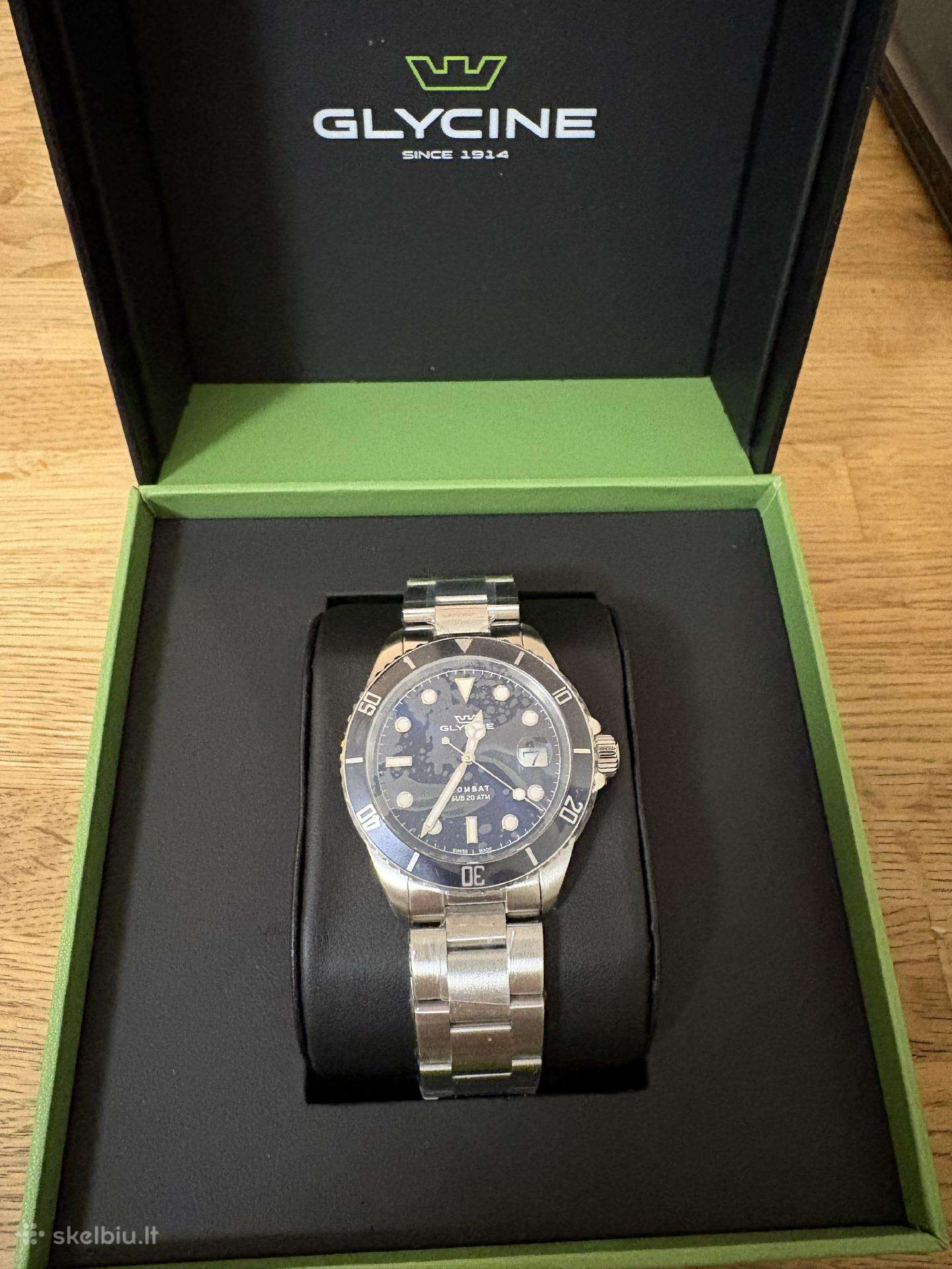 Glycine combat sub naujas šveicariškas laikrodis