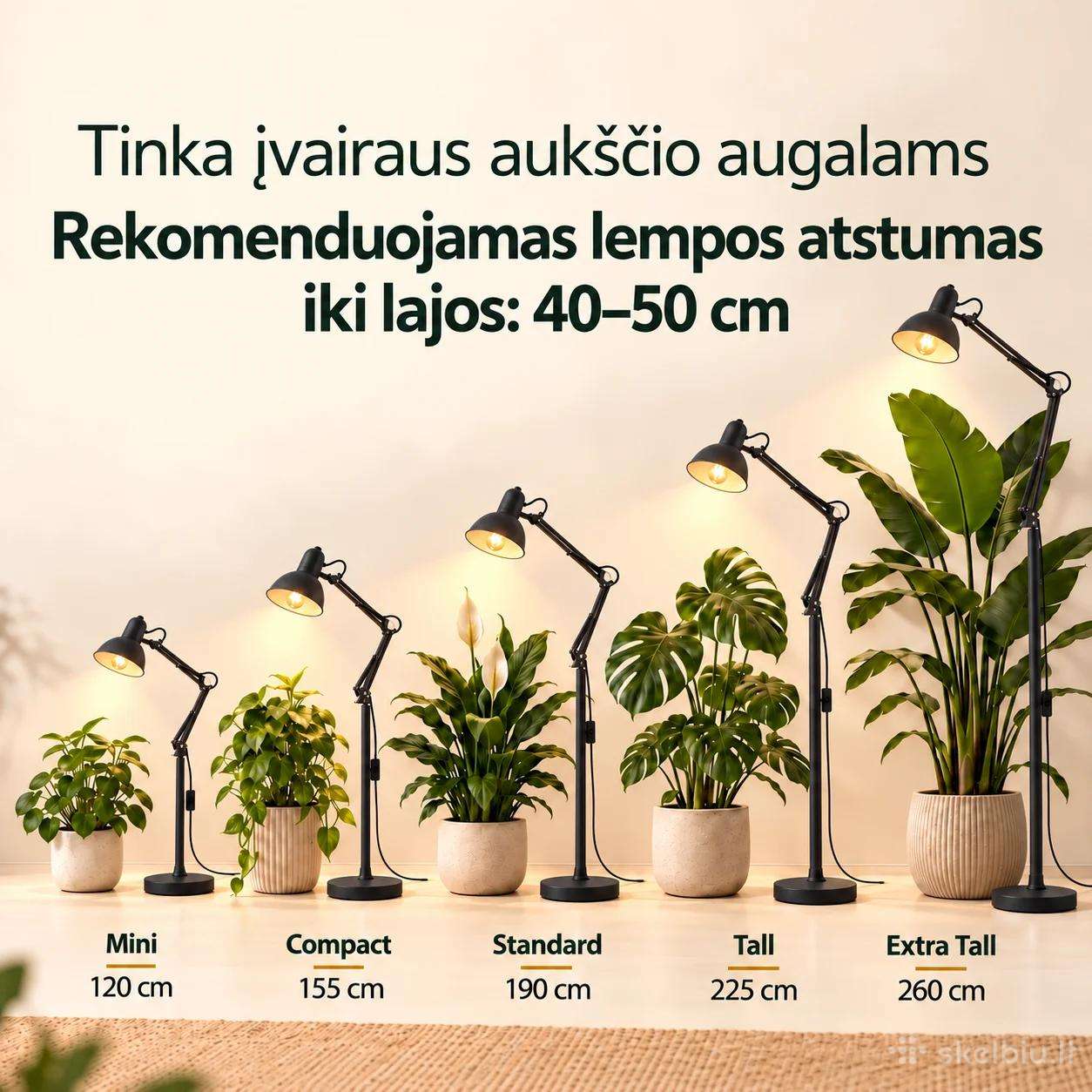 Toršerai, LED lempos augalams ir komplektai