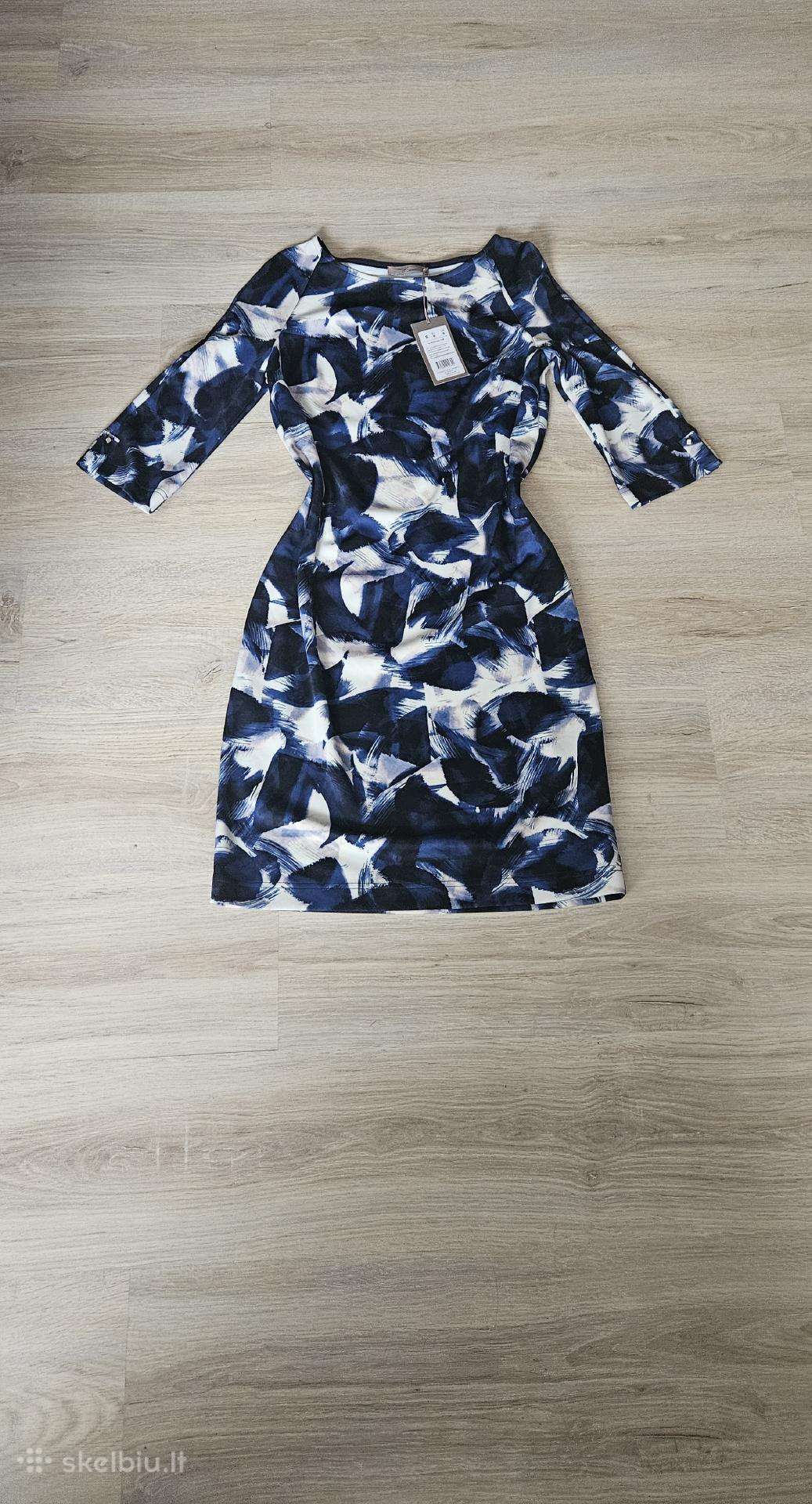 Aura mėlynai balta elegantiška suknele