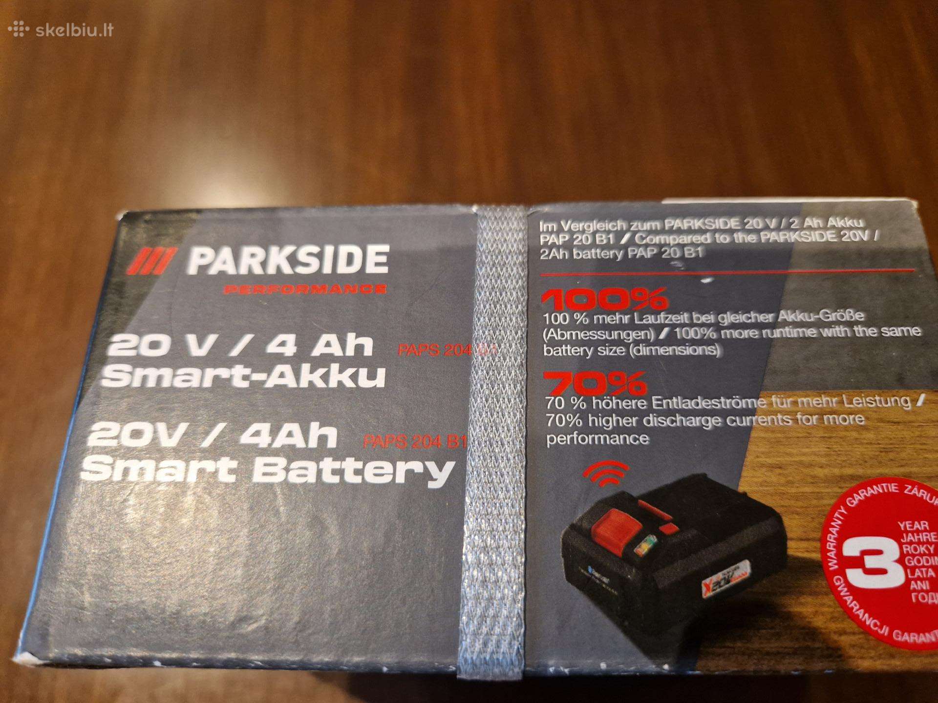 Parkside smart 20v 4ah išmani baterija