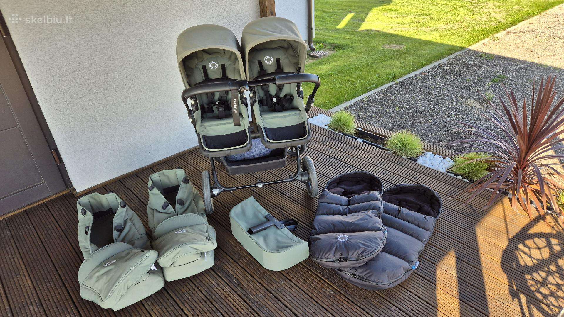 Bugaboo donkey 5 vežimėlis dvynukams pametinukams