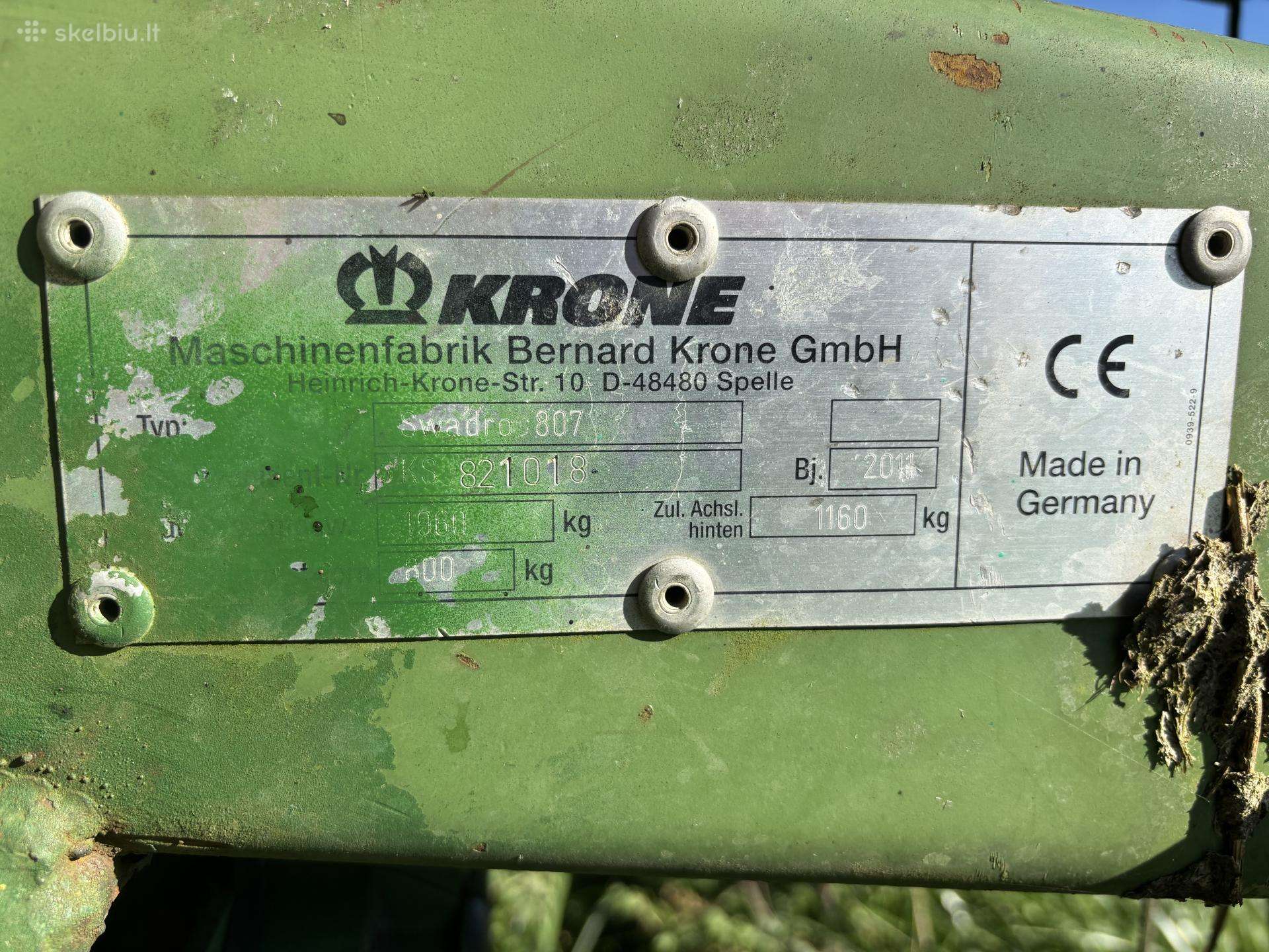 Krone 807, grābekļi