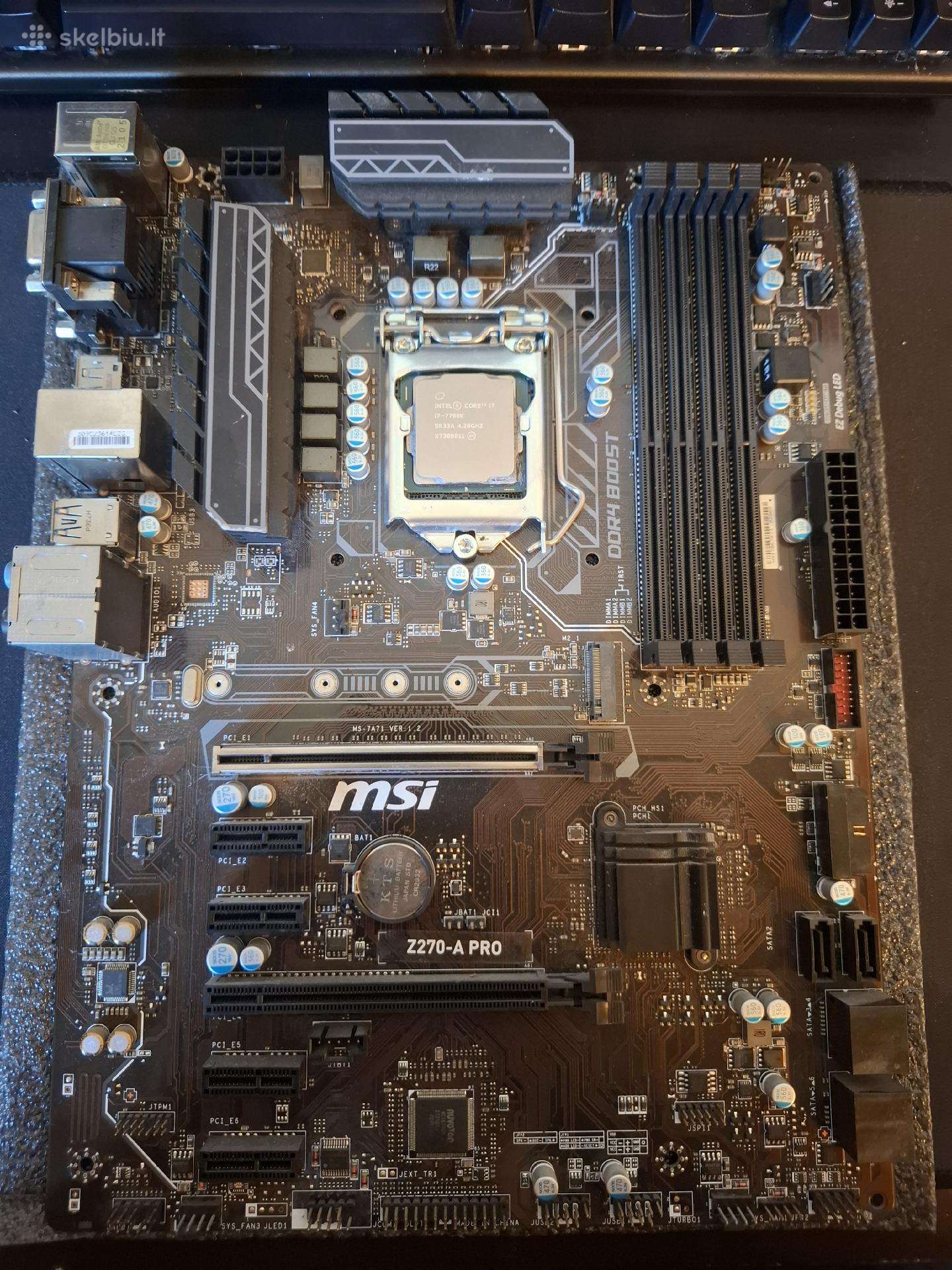 I7-7700k Cpu + Z270-a Pro Motininė plokštė