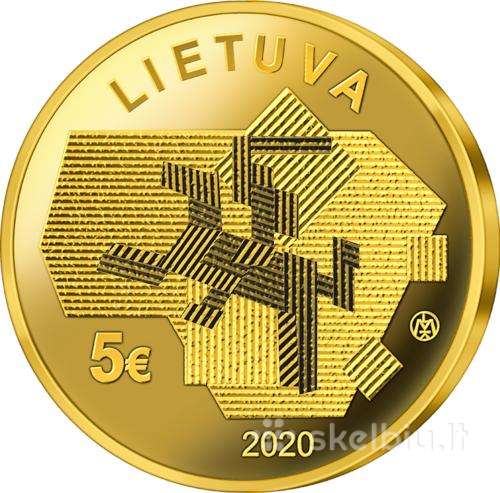 2020 moneta Žemės ūkio mokslai 5 eurų auksinė