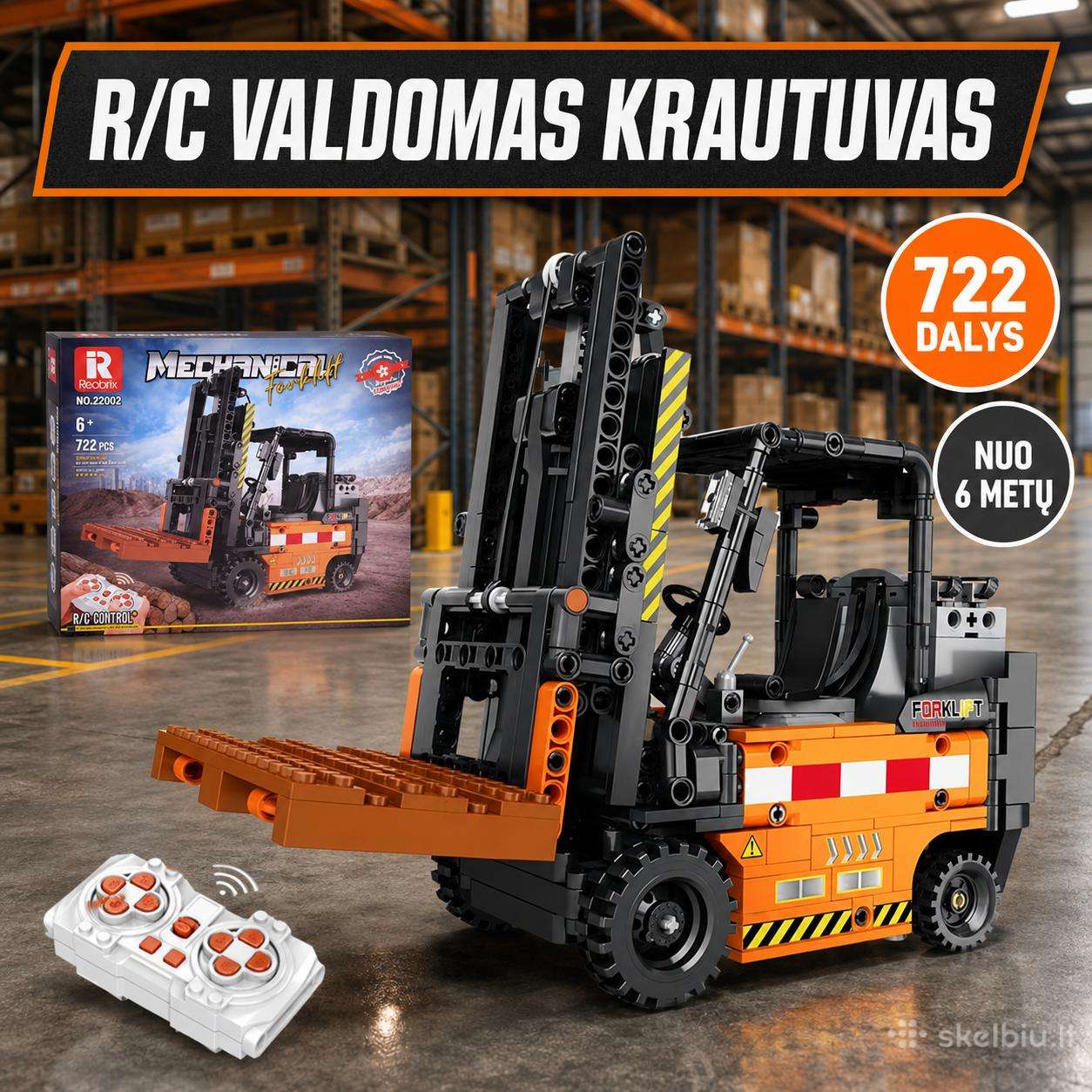 Valdomas krautuvas konstruktorius – 722 detalės