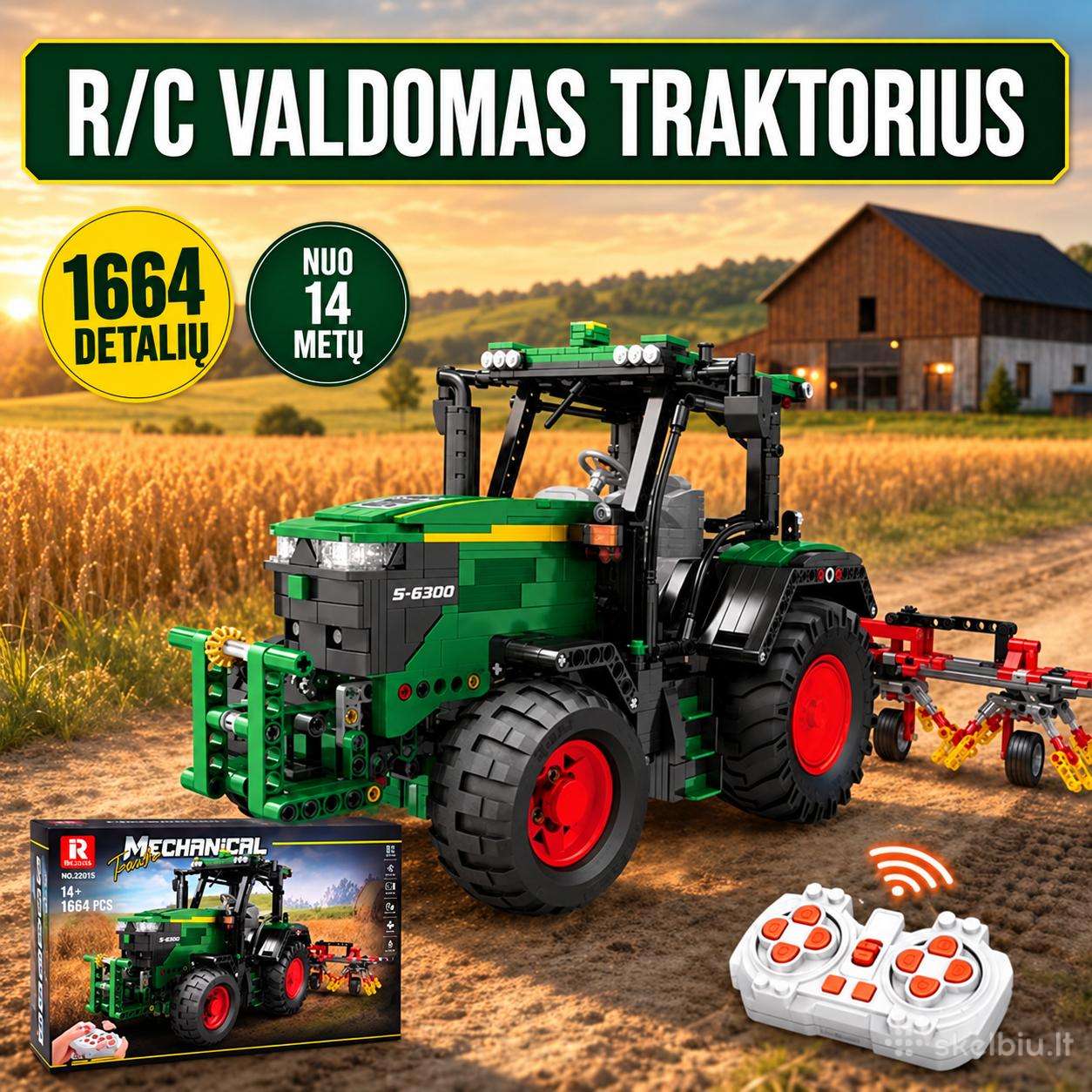 Valdomas traktorius konstruktorius – 1664 detalės