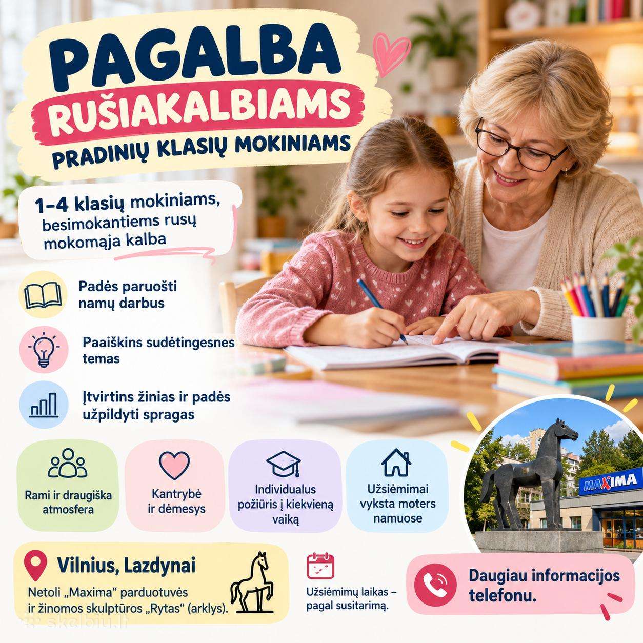 Pagalba pradinių klasių mokiniams rusų kalba