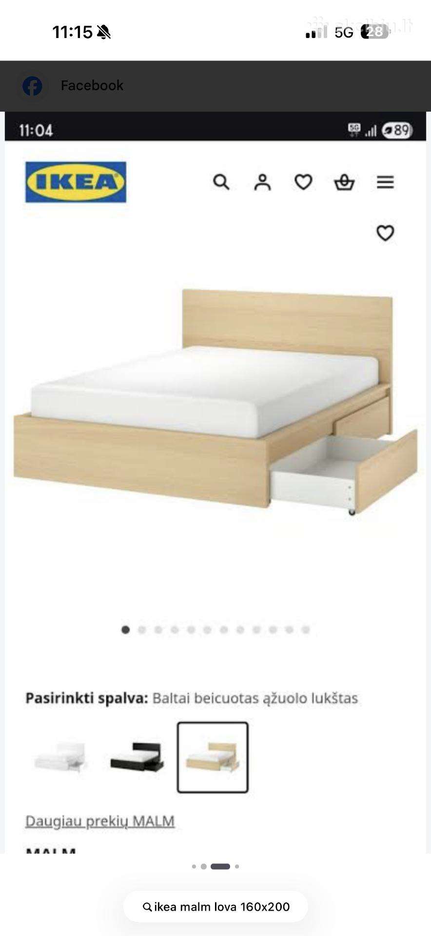 Ikea malm lova su 4 stalčiais 160*200