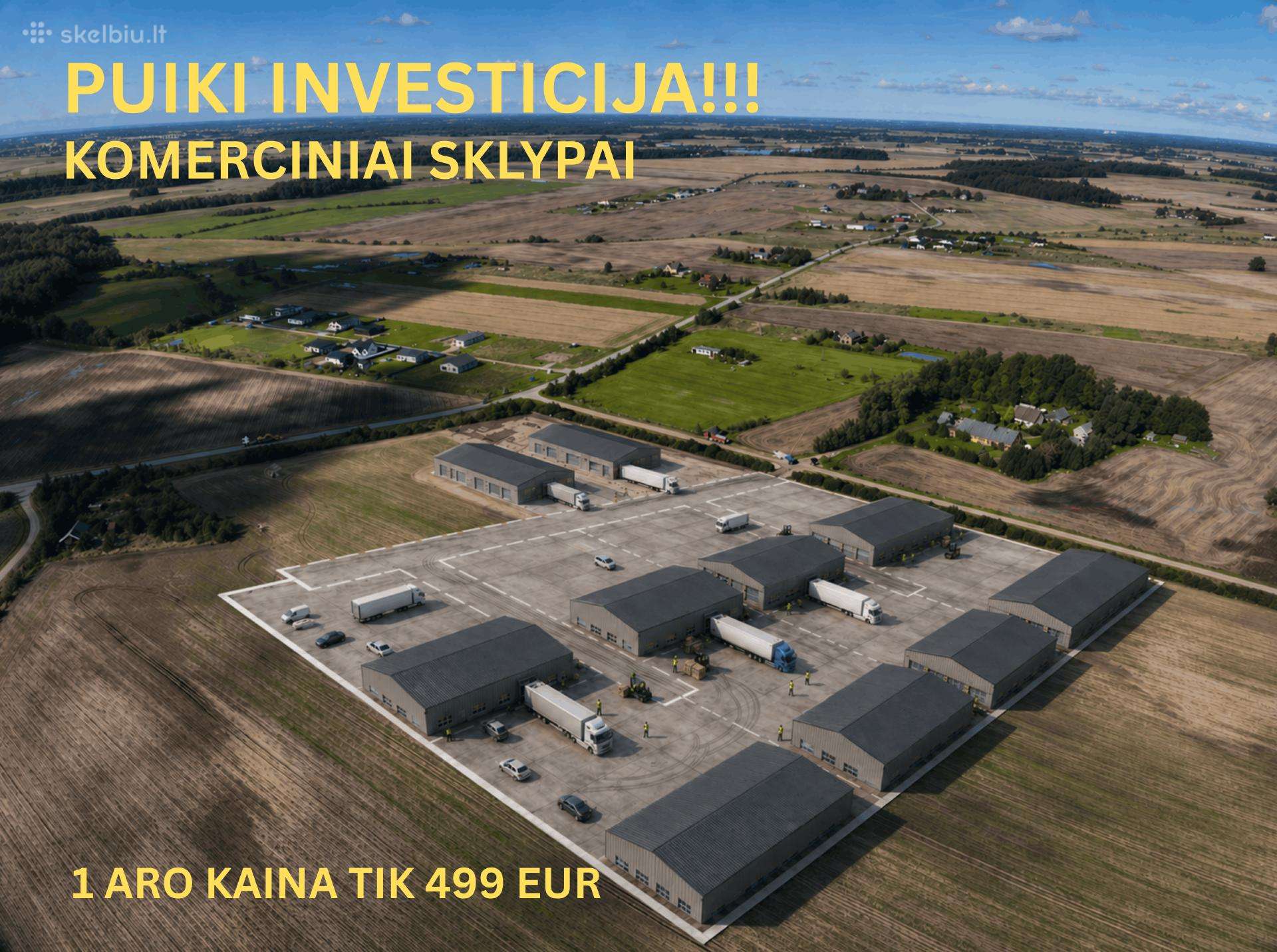 Komerciniai sklypai su asfaltuotu keliu ir elektra