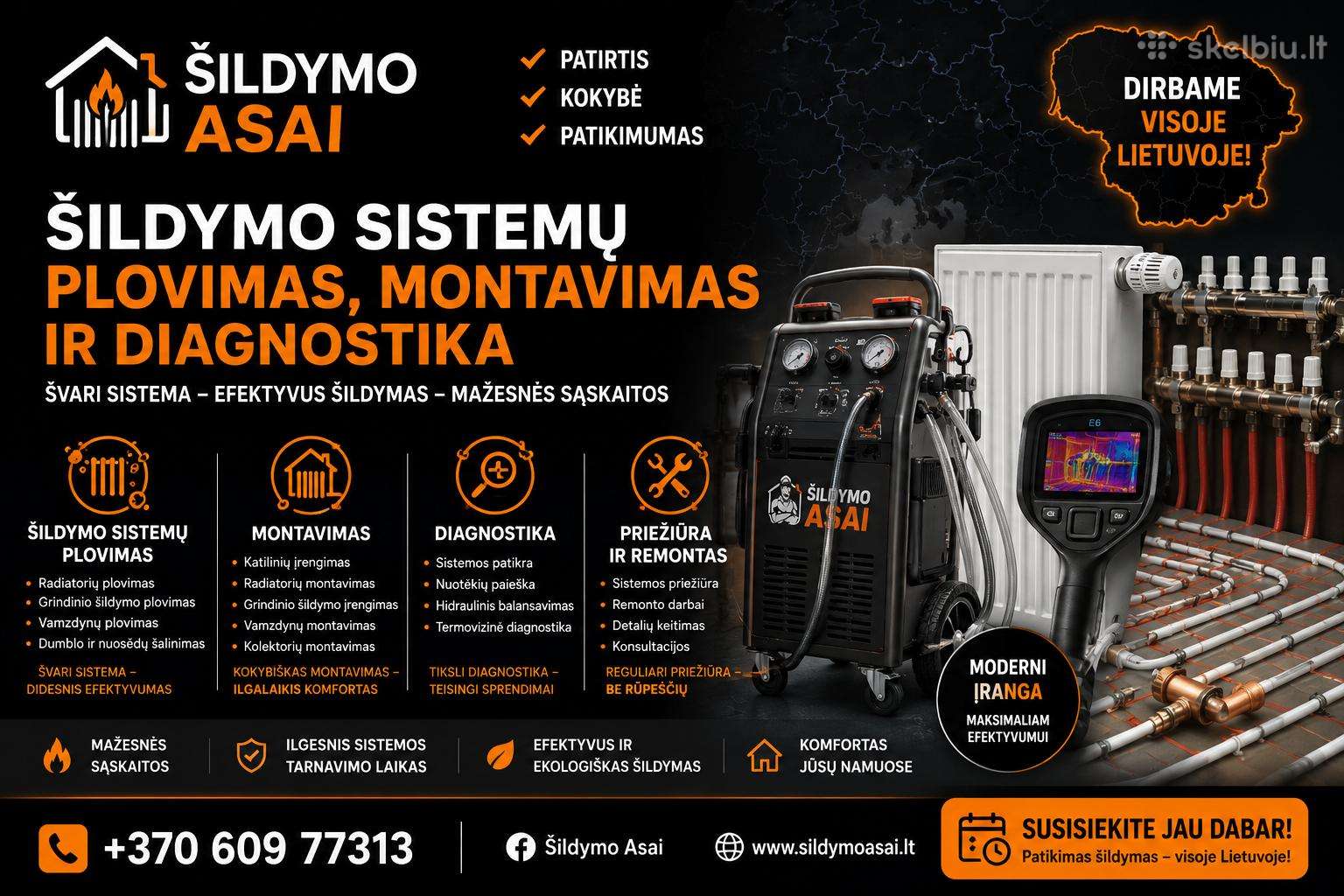 Šildymo sistemos remontas