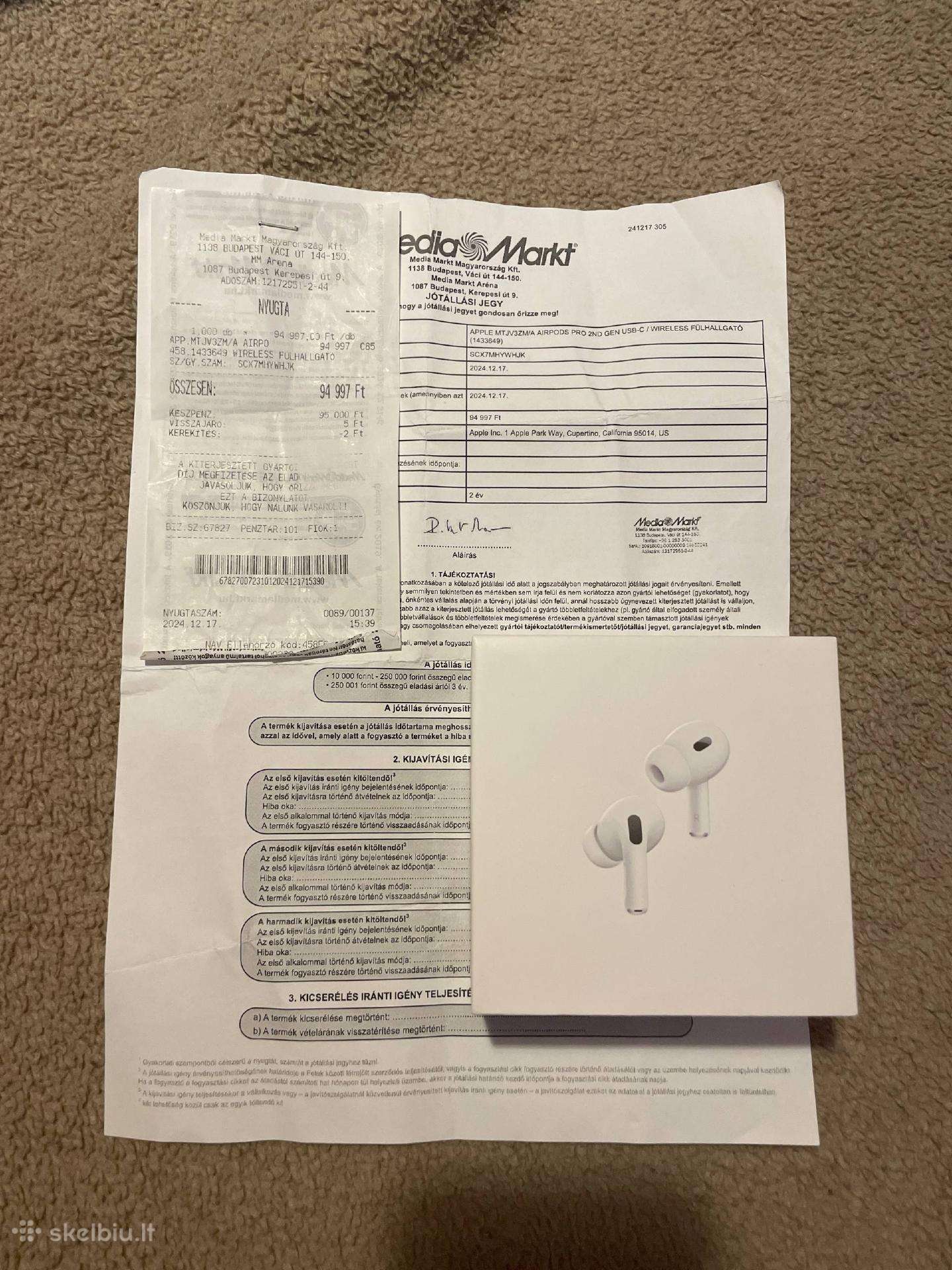 Naujas+su dokumentais Airpods Pro 2 ausines