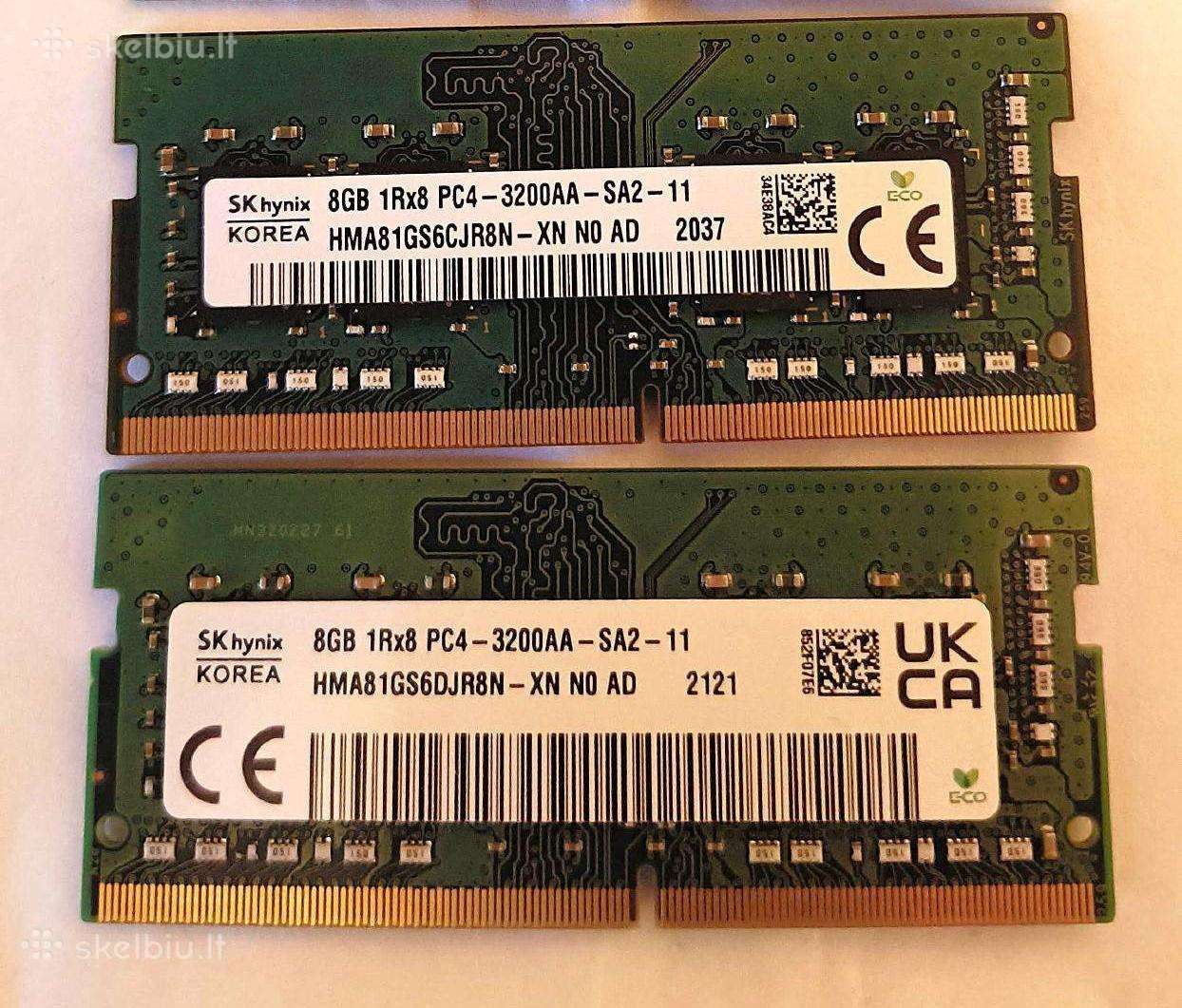 Sodimm RAM Ddr4 3200 MHz 16 GB (8gbx2) komplektas