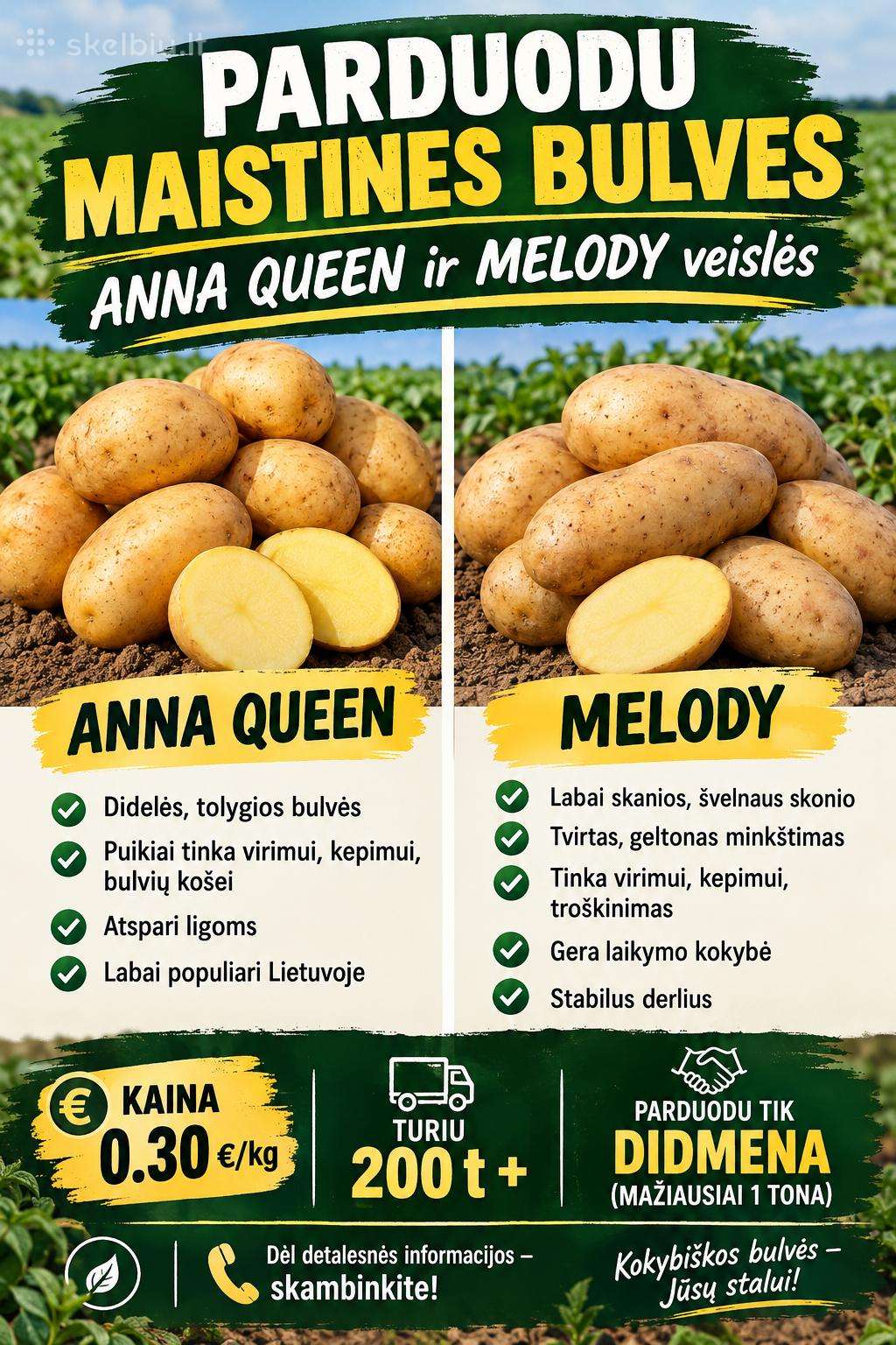 Parduodu maistines bulves