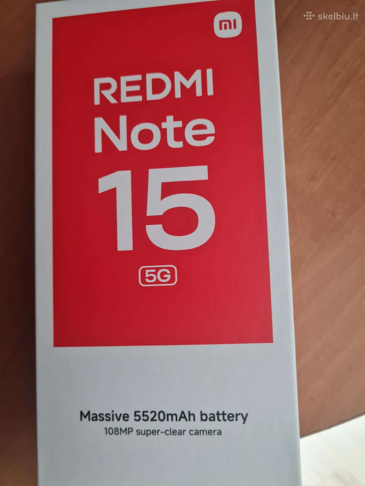 Redmi Note 15 5 G 128 GB Naujas Telefonas