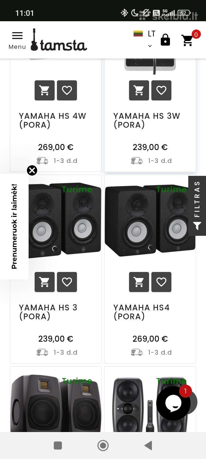 Nupirkciau Yamaha Hs3 Hs4 Hs5