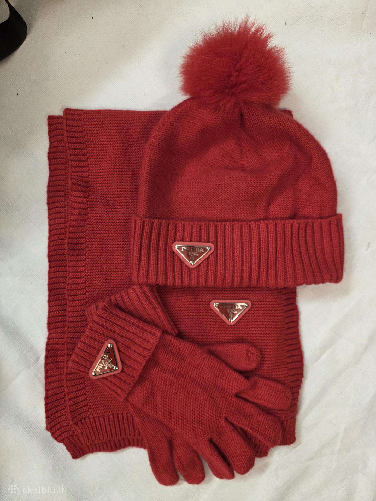 Prada žieminis komplekt kepurė,šalikas,pirštinės