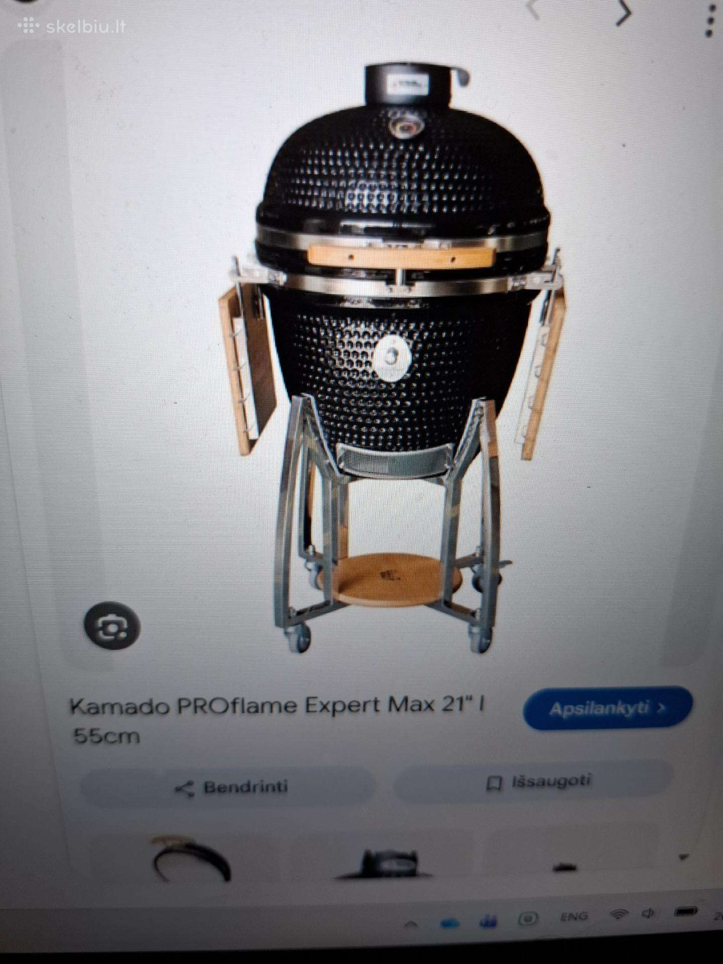 Kamado Proflame Expert Max, 55cm, didelė kepsninė
