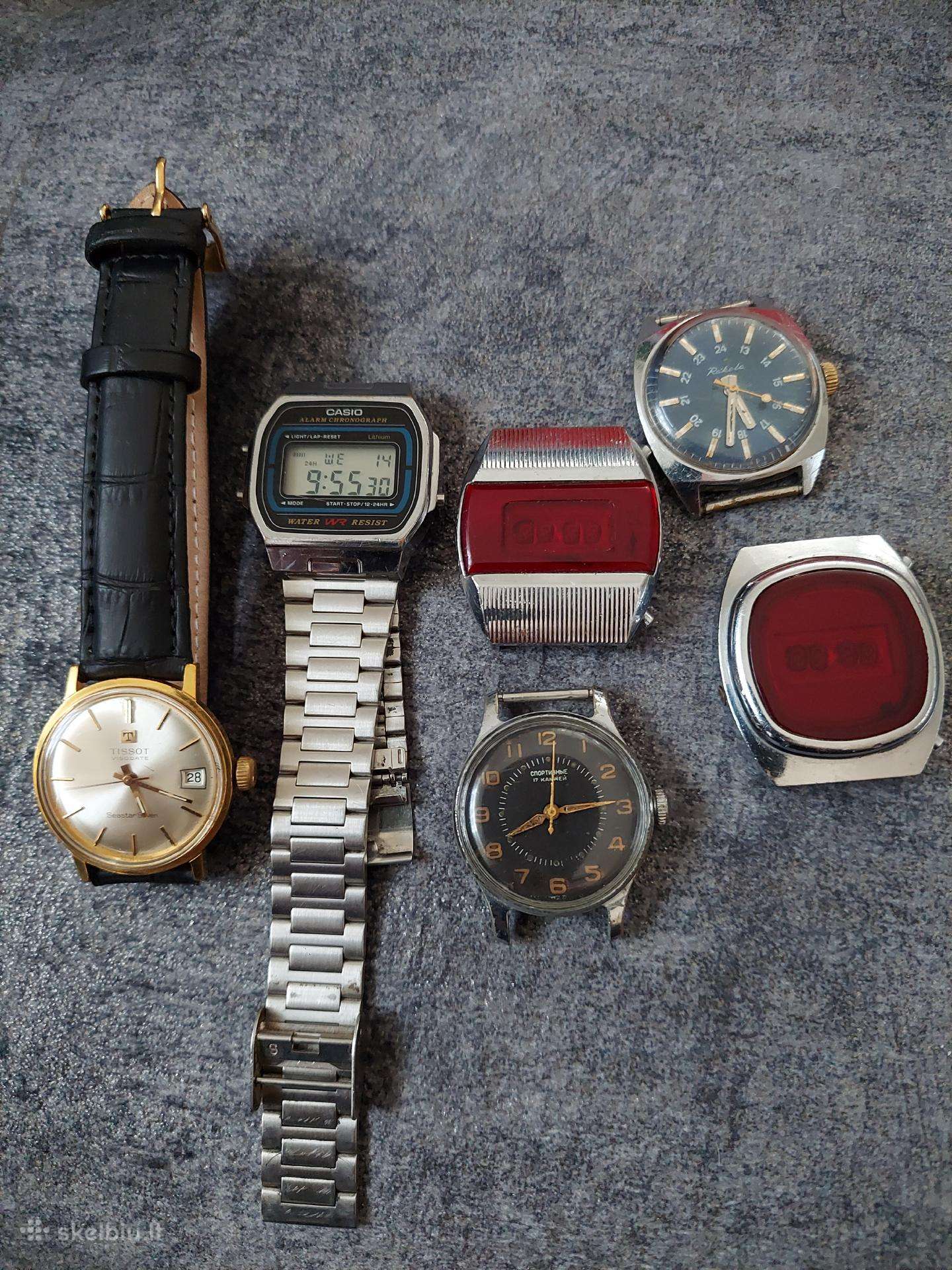Laikrodžiai Tissot,casio ir tarybiniai