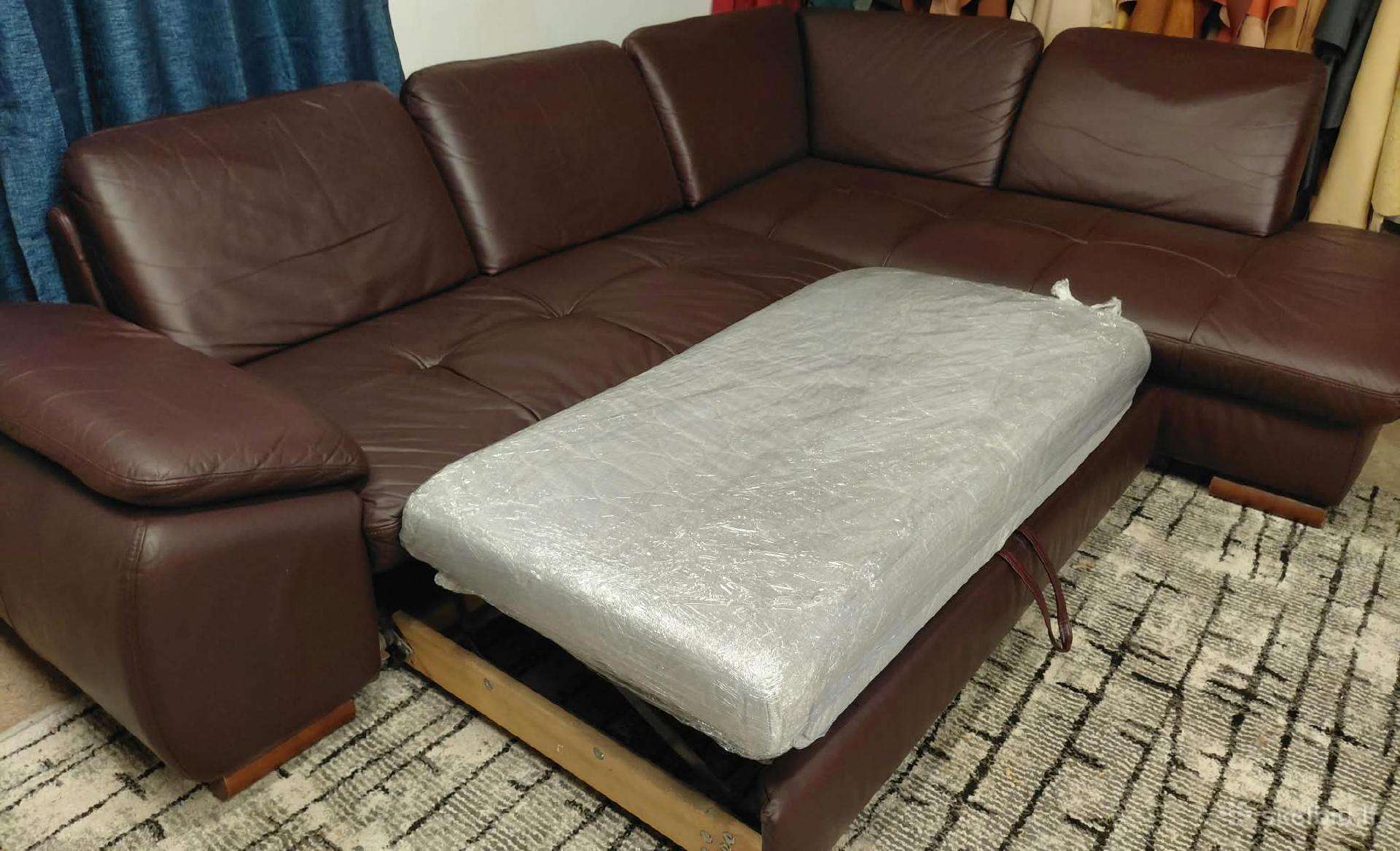 Naturalios odos kampas sofa lova