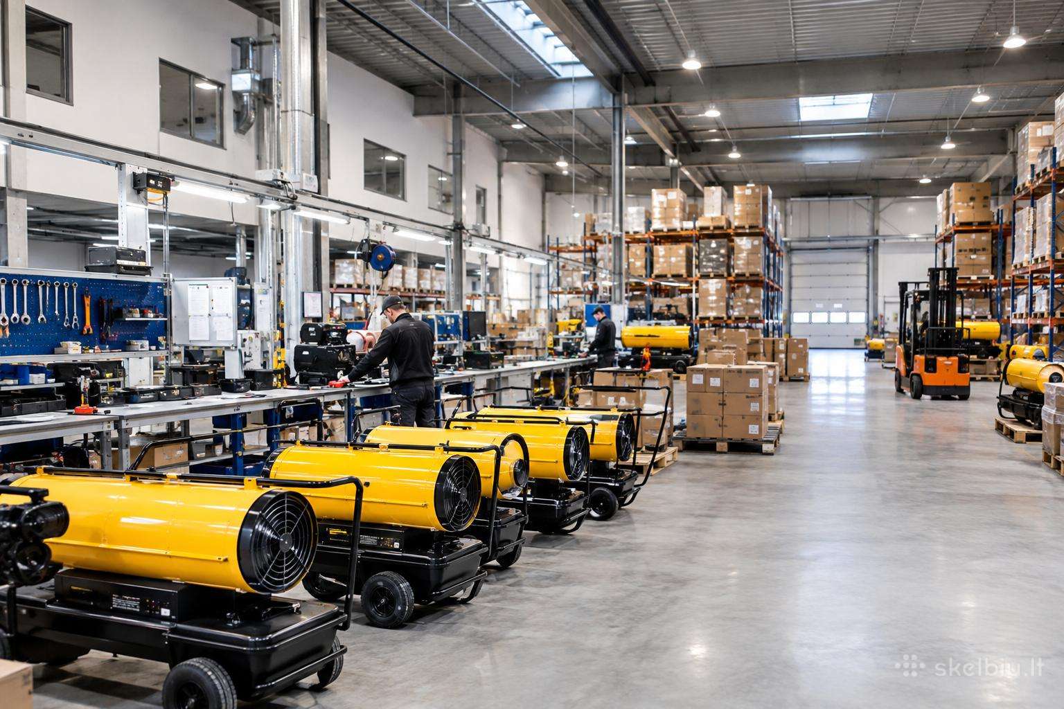Darbas Vokietijoje pramoninių šildytuvų fabrike