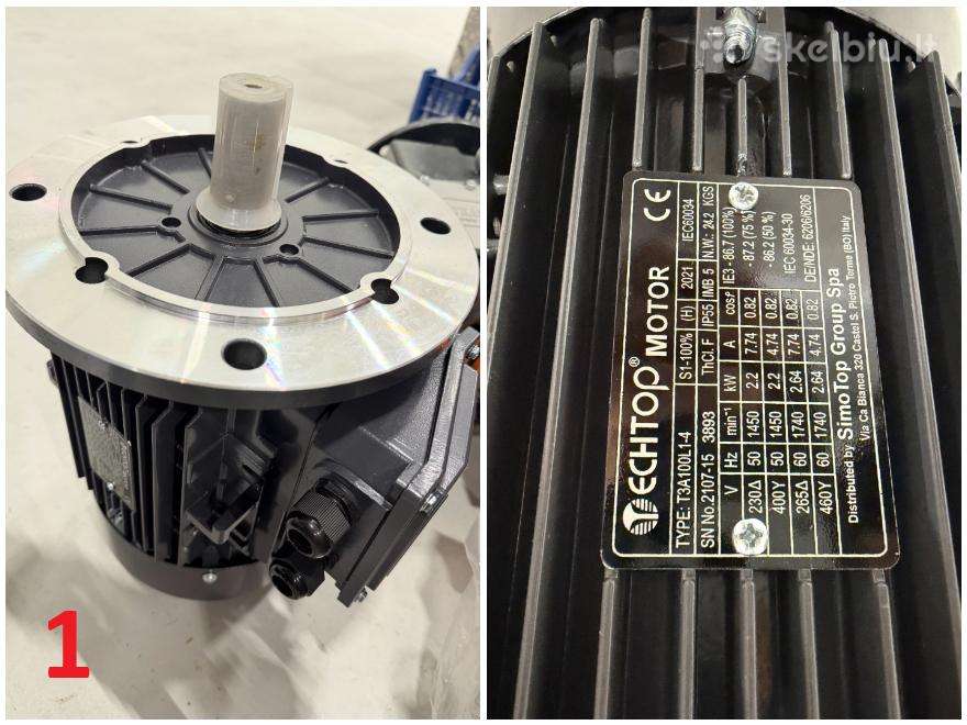Nauji Elektros varikliai ir reduktoriai 2.2-3.0kw