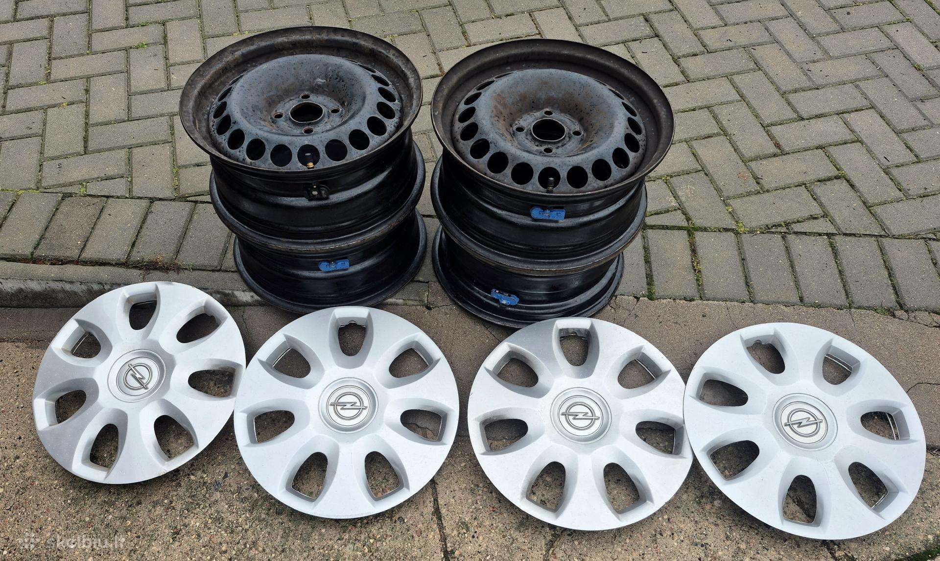 Opel plieniniai ratlankiai ir gaubtai R15