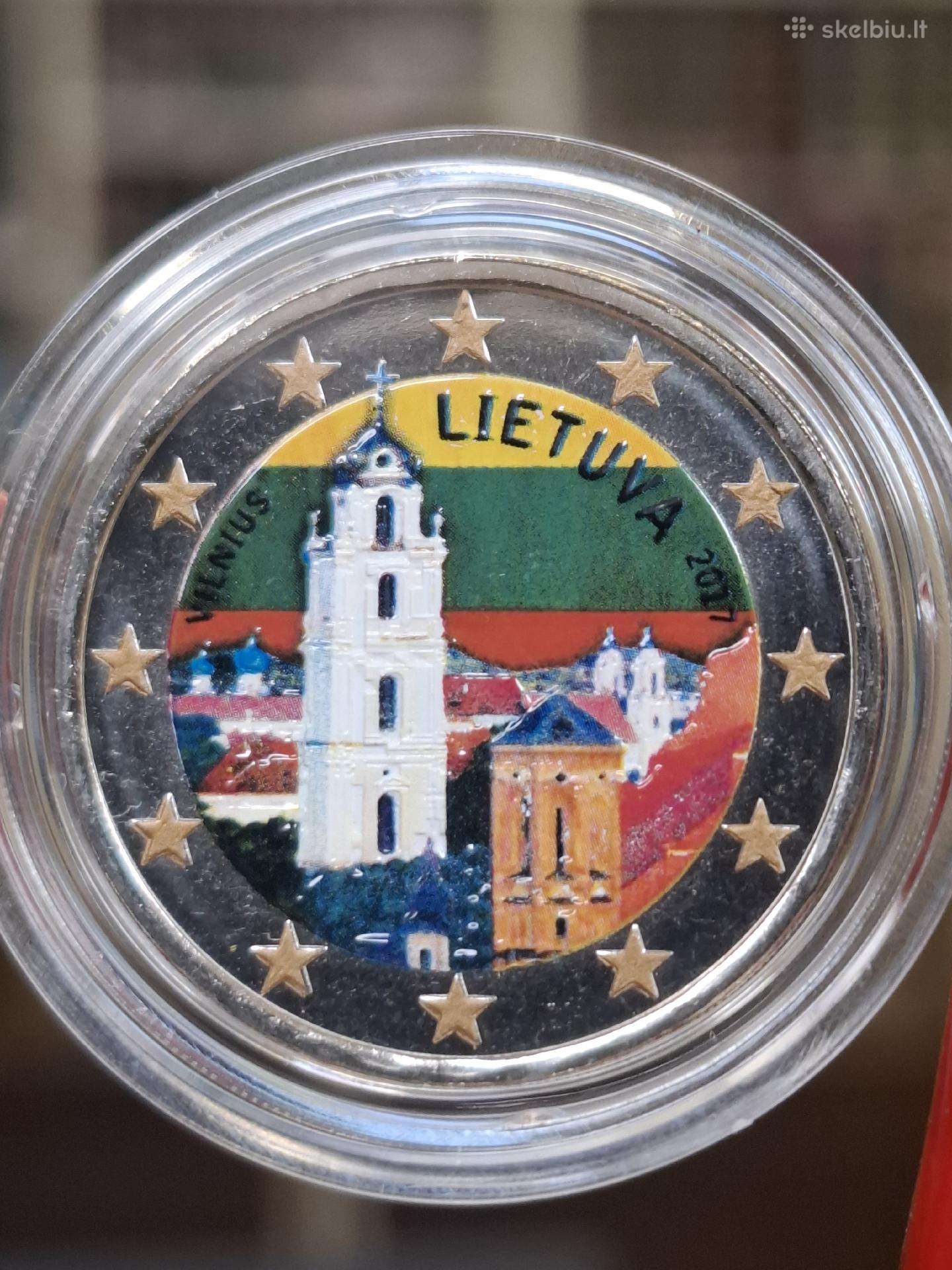 Spalvota proginė 2 eurų moneta Vilnius