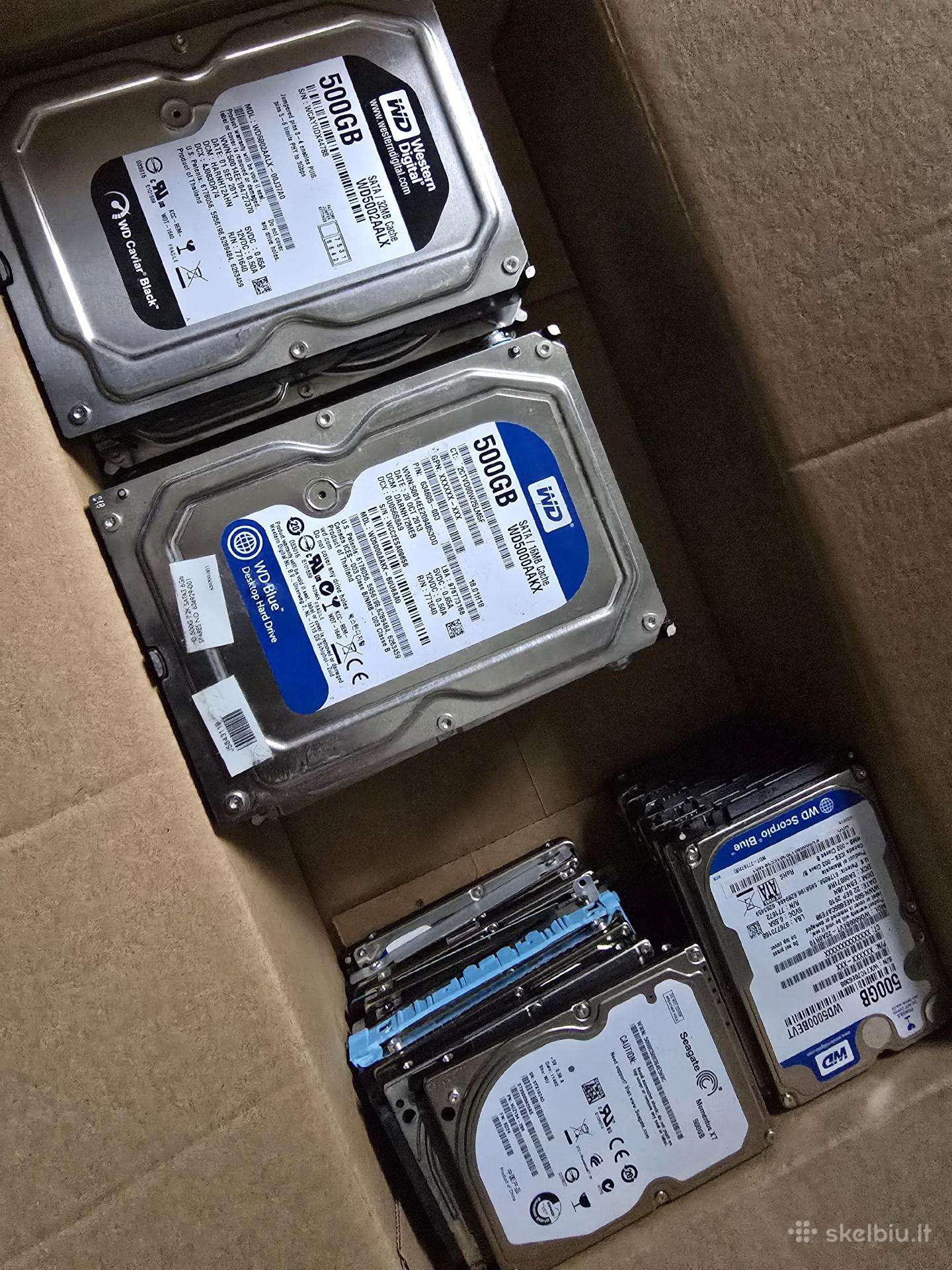 500gb - 1tb 2.5" 3.5" kietieji diskai