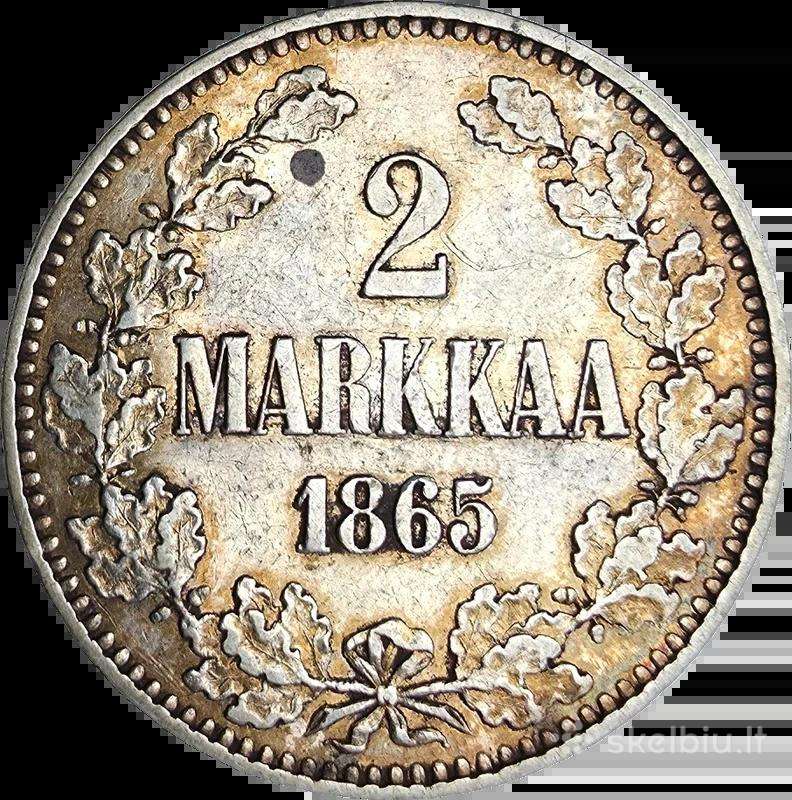 1865 Suomija 2 markės