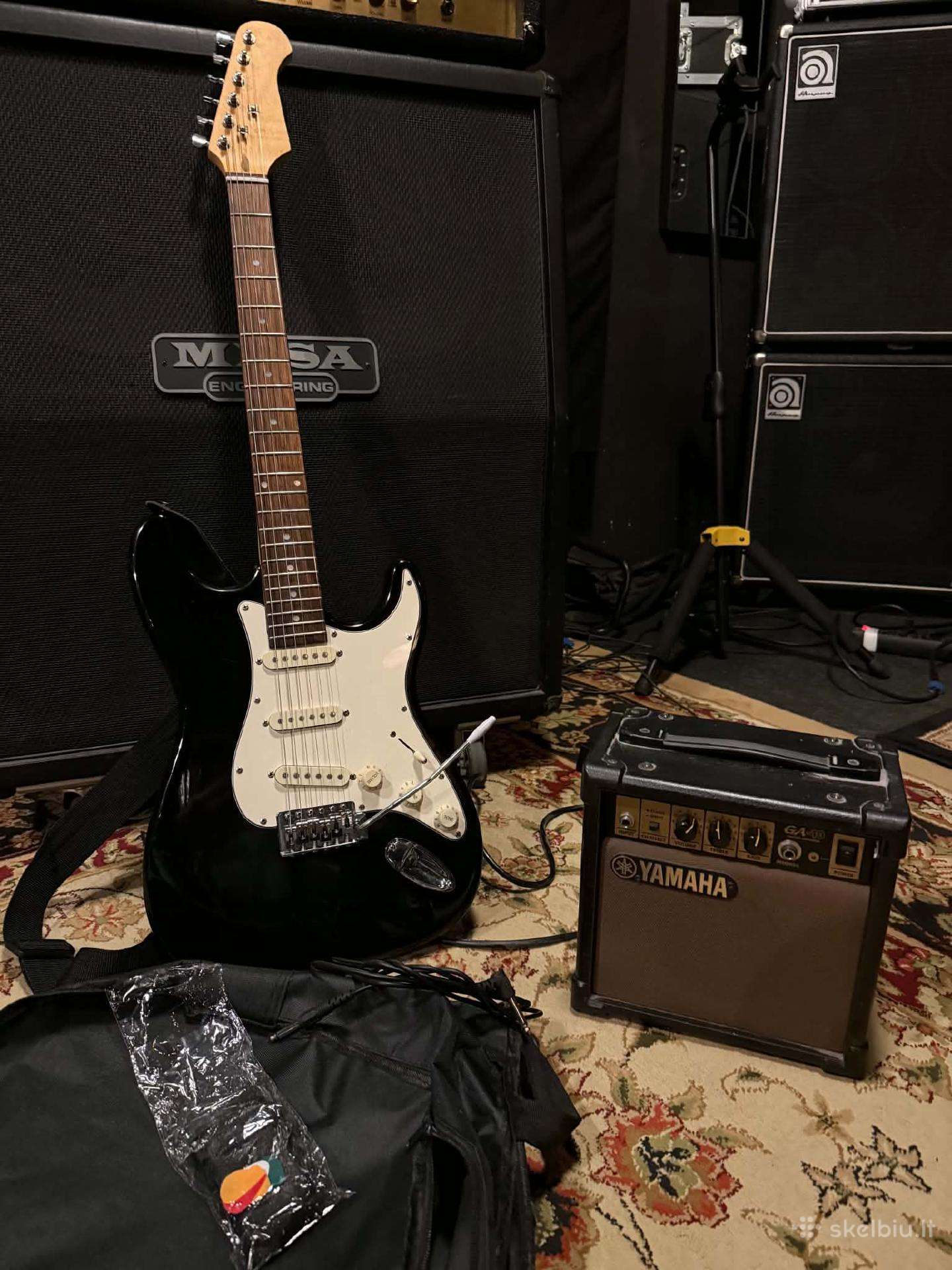 Elektrinė gitara su yamaha kolonėle, komplektas