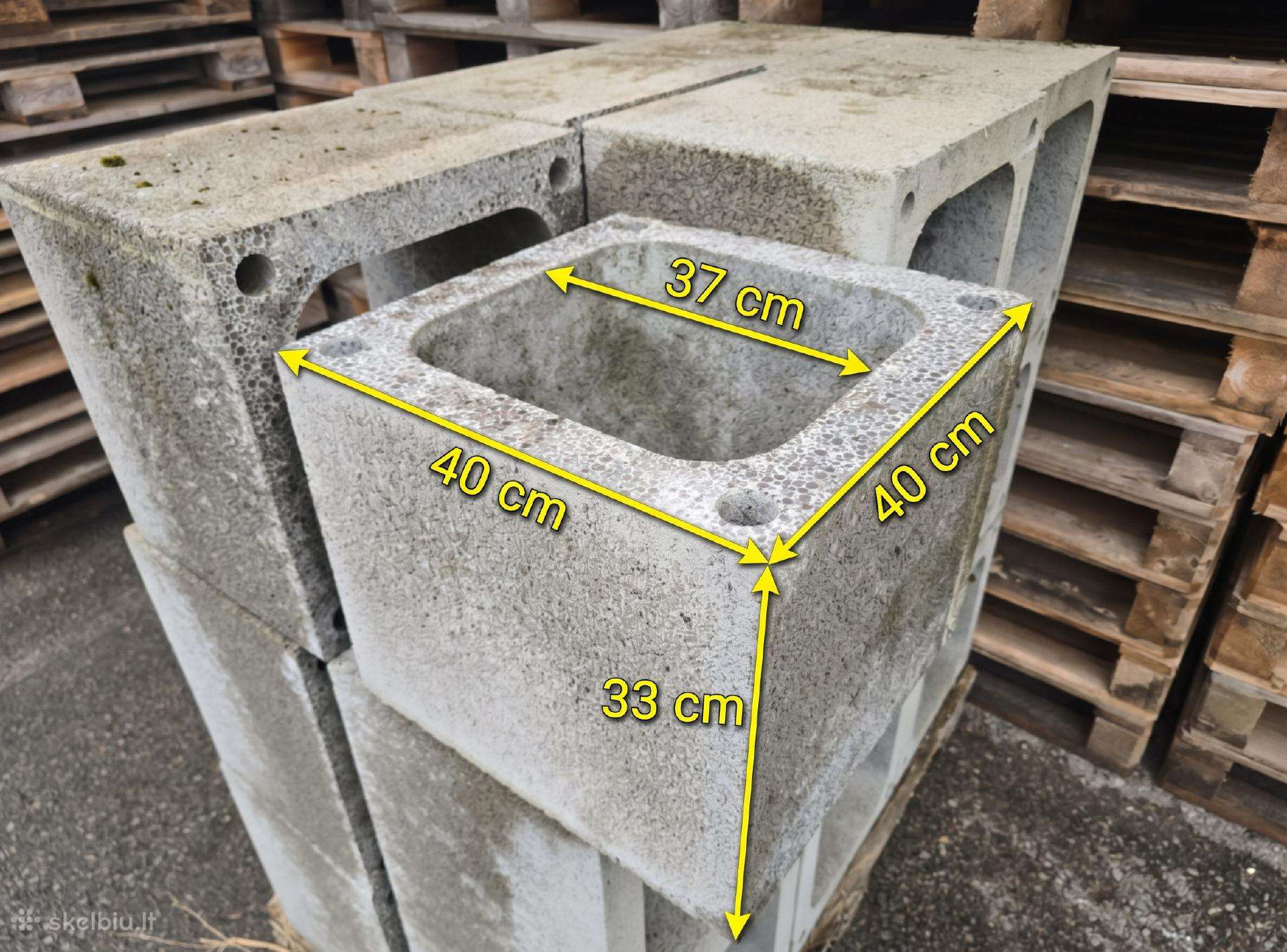 Kaminų / ventiliacijos keramzitbetonio blokeliai