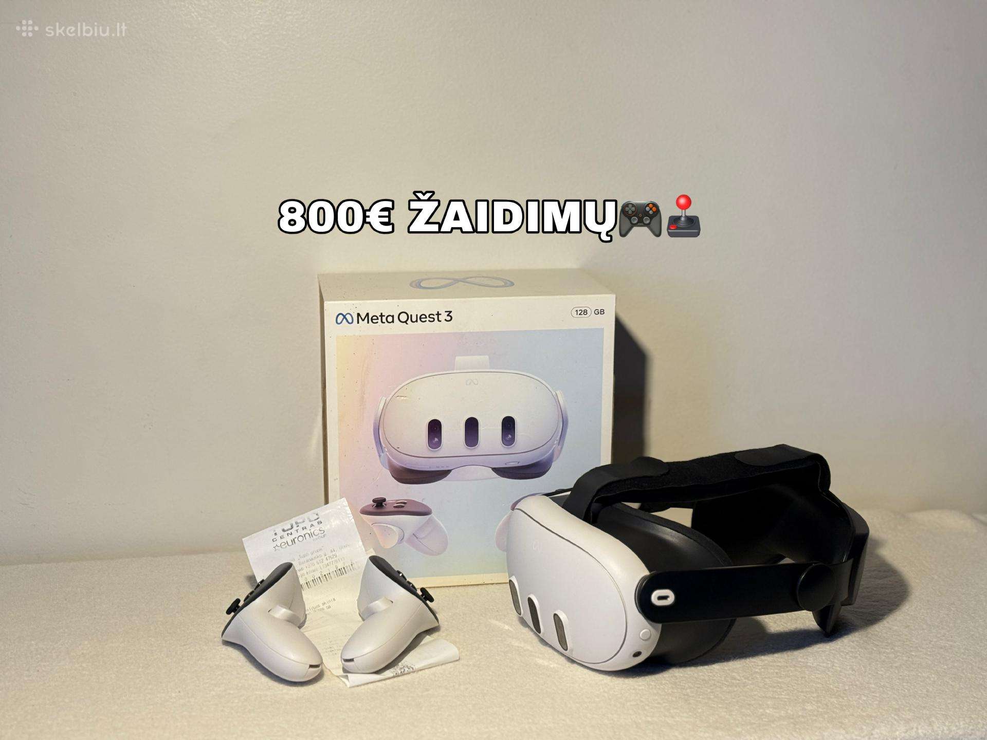 800€ žaidimų! Meta Quest 3 128gb Oculus Vr