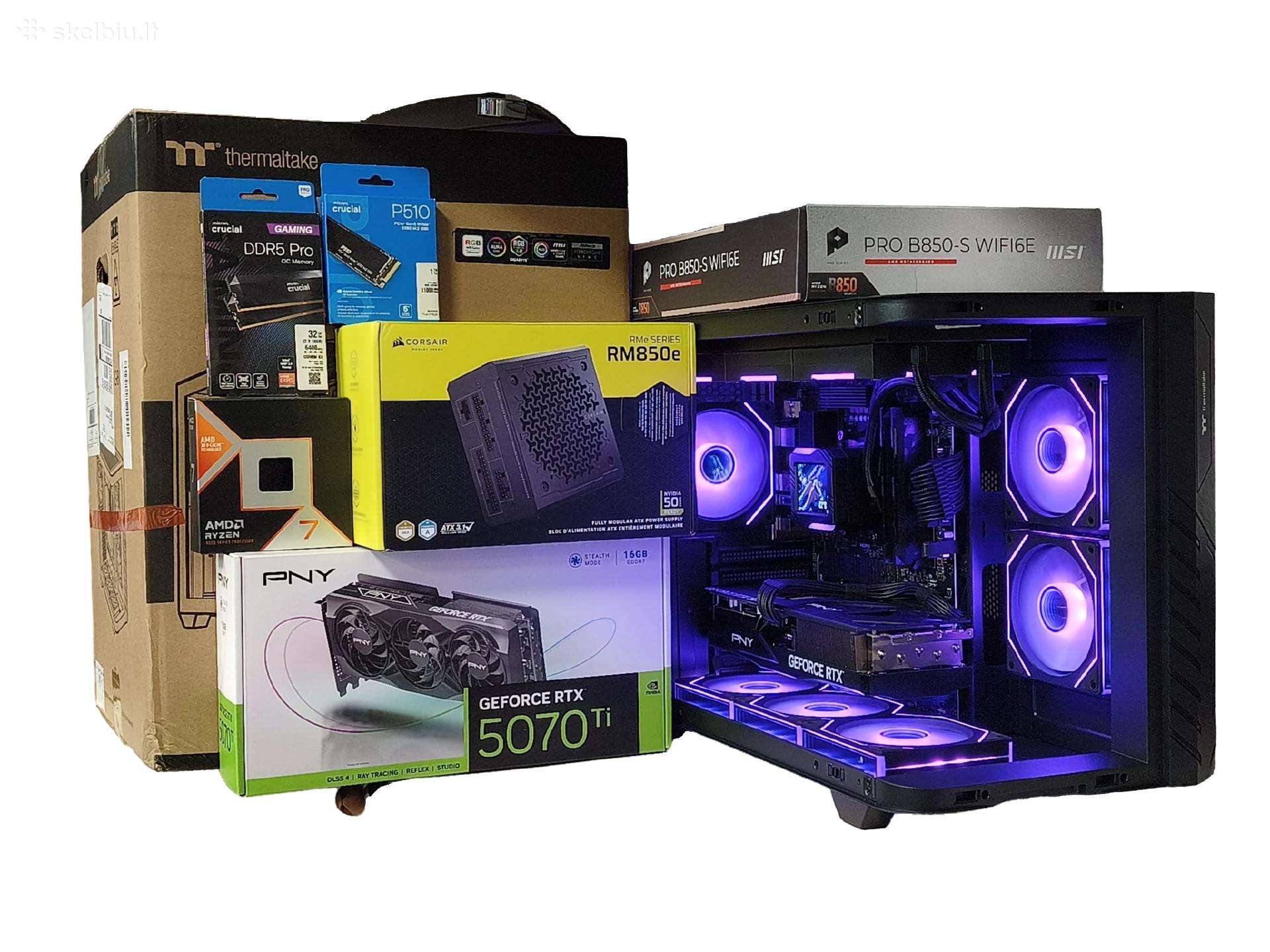 R7 9800x3d Rtx 5070ti Ddr5 32gb 6400mts Cl32 B850
