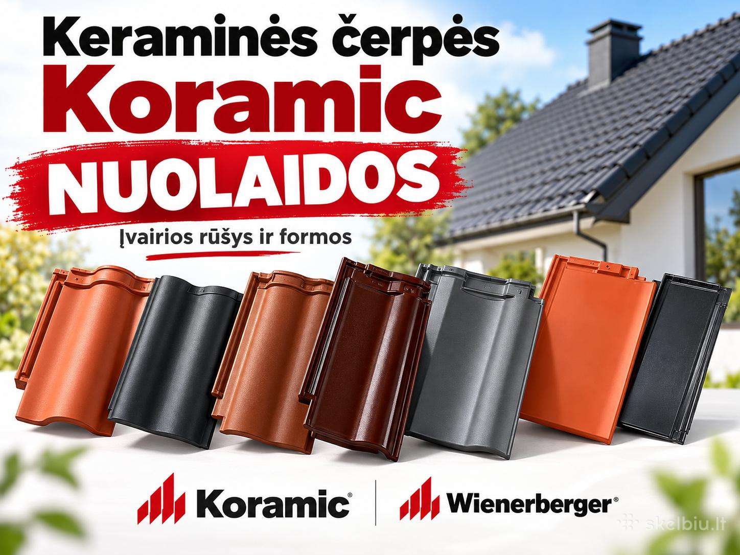 Keraminės čerpės Koramic. Nuolaidos