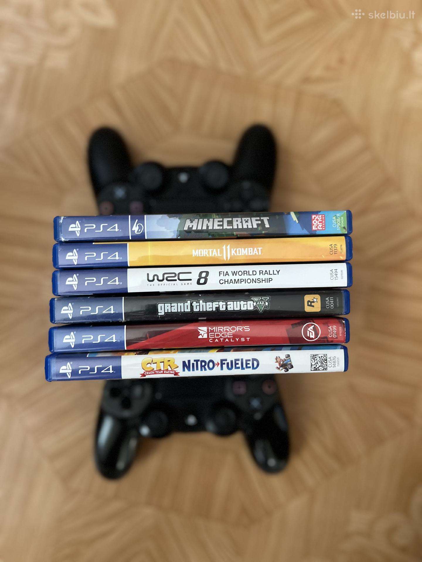 Ps4 slim 2 pulteliai ir 7 žaidimai