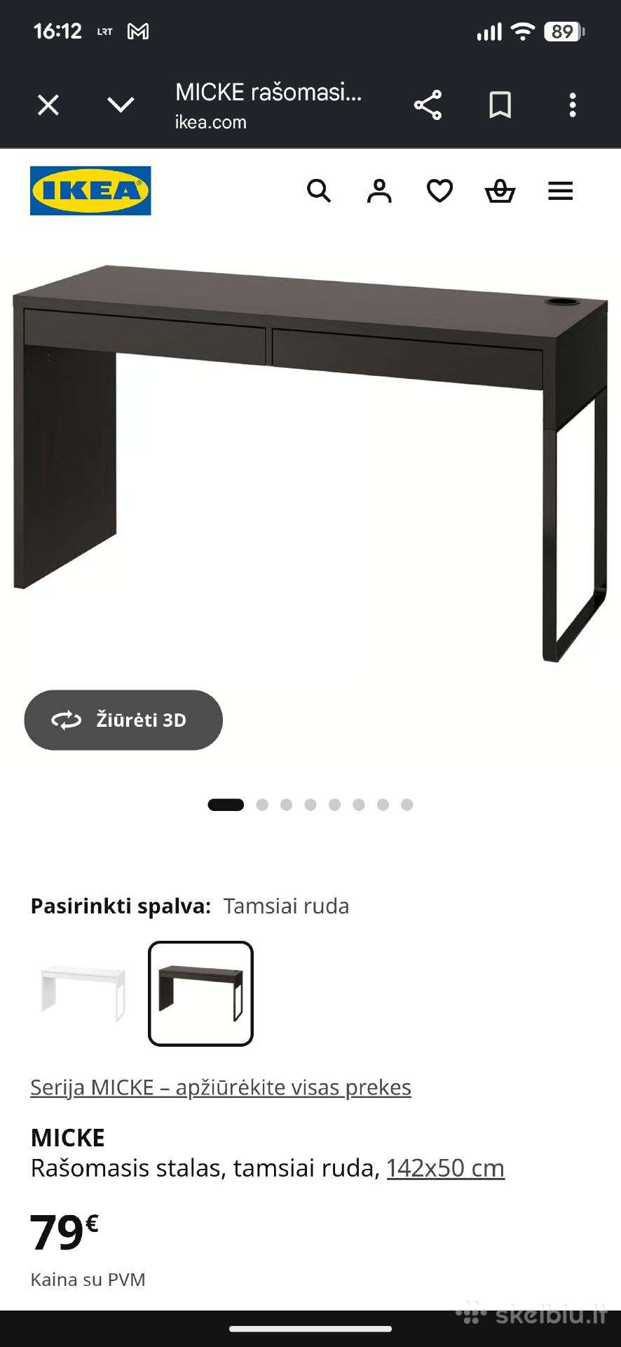 Rašomasis stalas Ikea 142x50