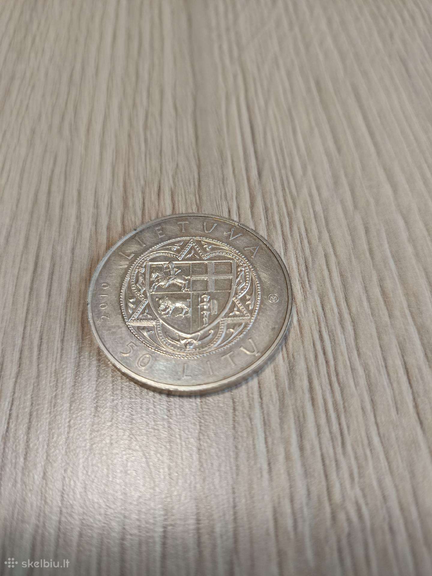 50 litų moneta sidabras